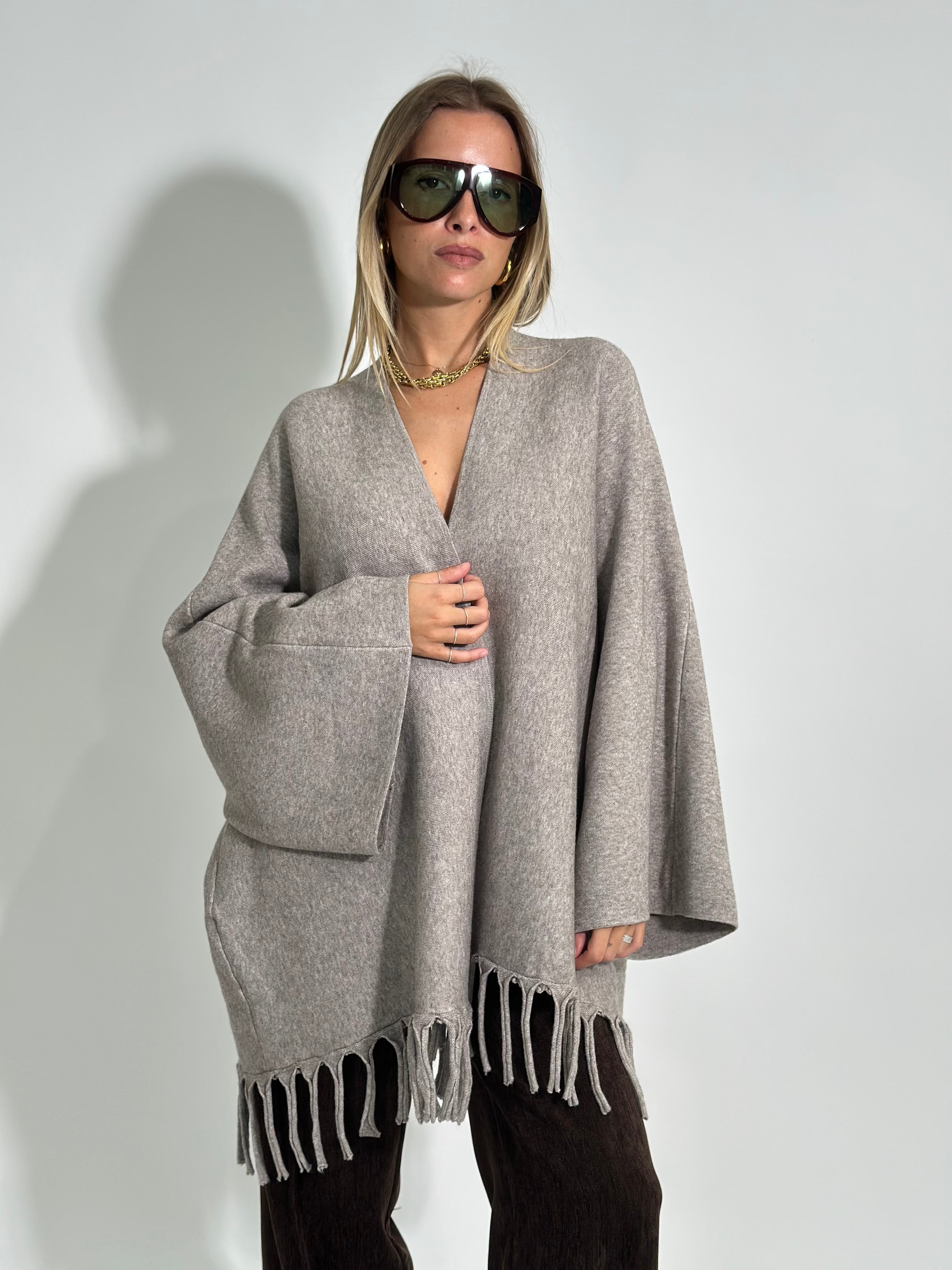 Cardigan frange 28109 TAUPE