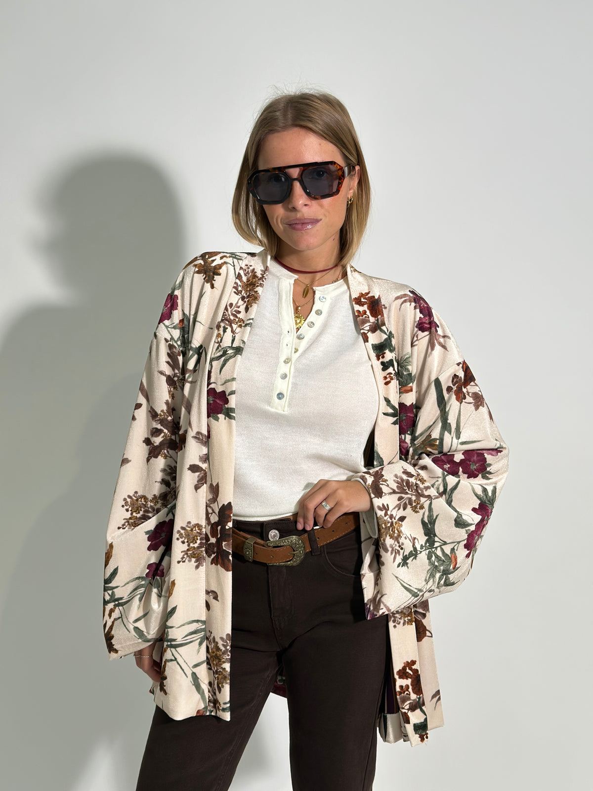 Kimono velvet 6515 PANNA