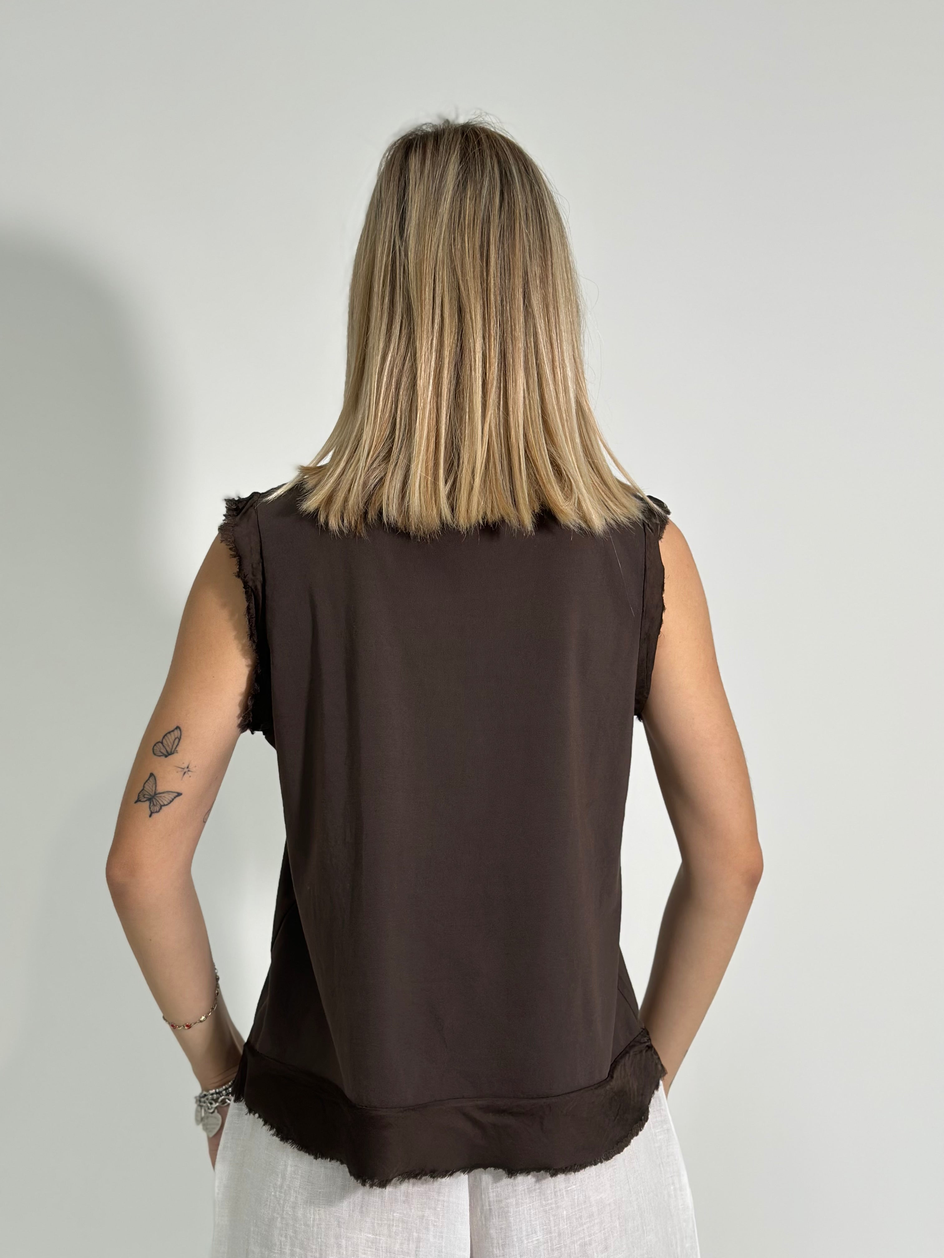 T-shirt satin taglio vivo A-76