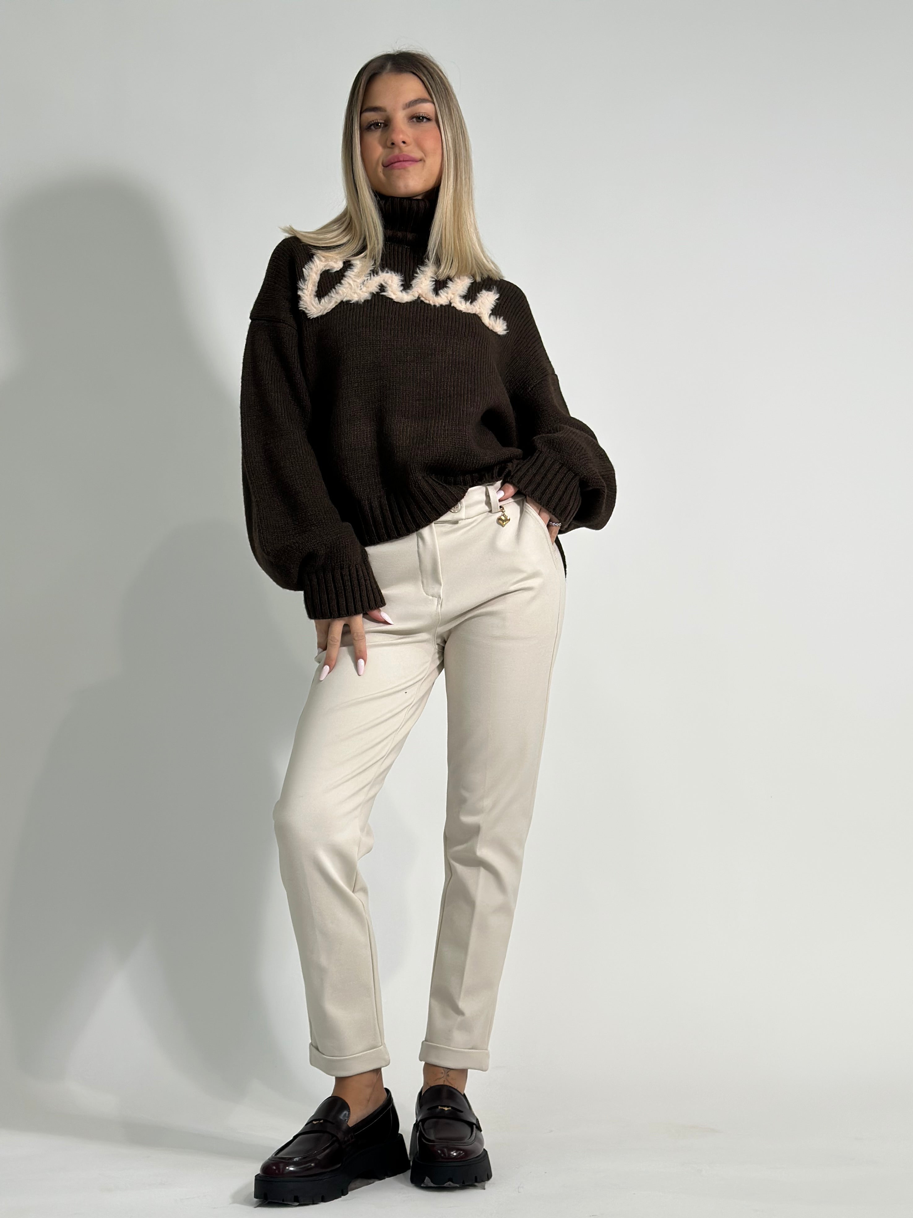 Pantalone cuore 5582 PANNA