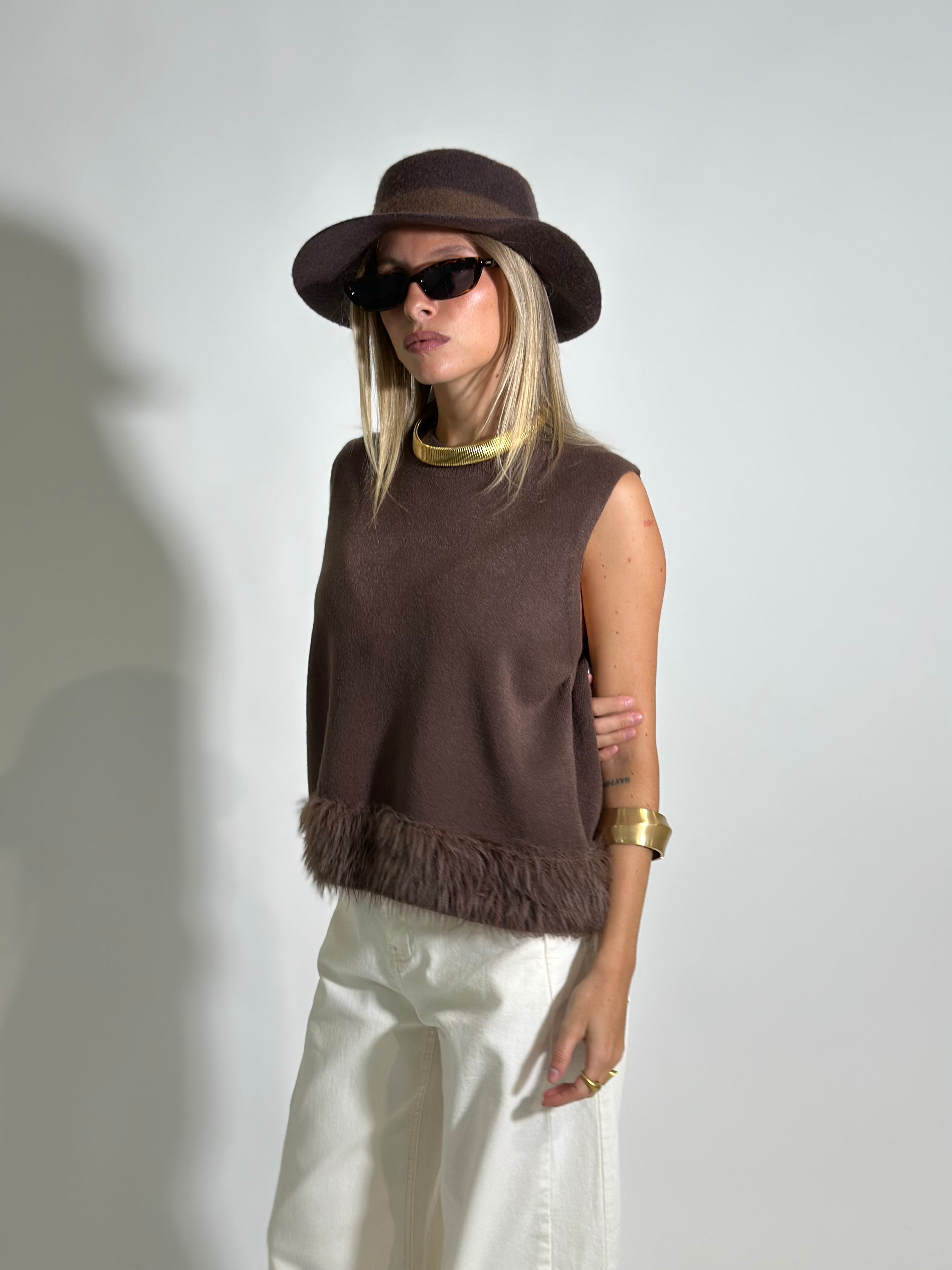 Gilet fluffy 6249 MORO