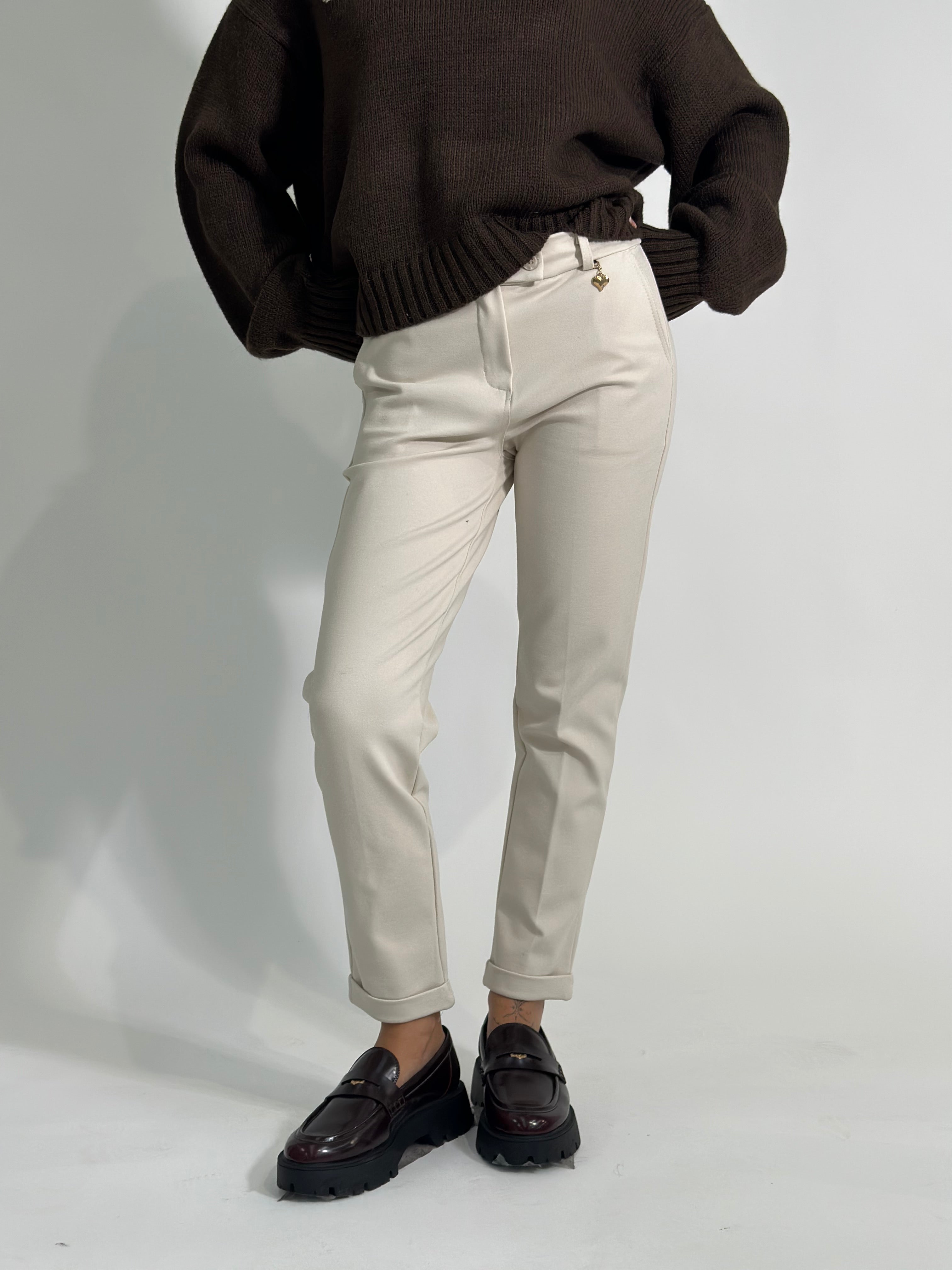 Pantalone cuore 5582 PANNA