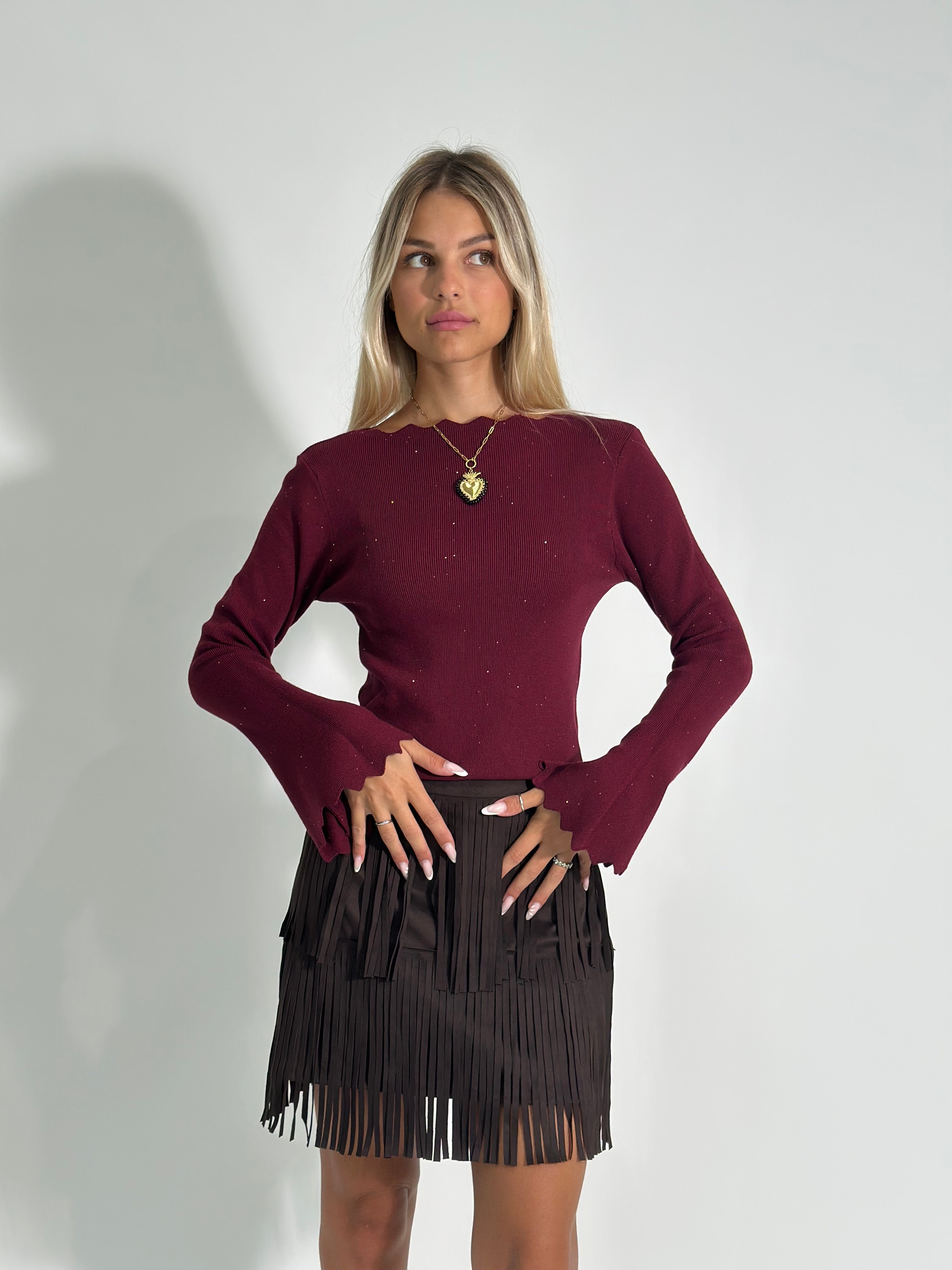 Maglia smerlo NZ5513 BURGUNDY