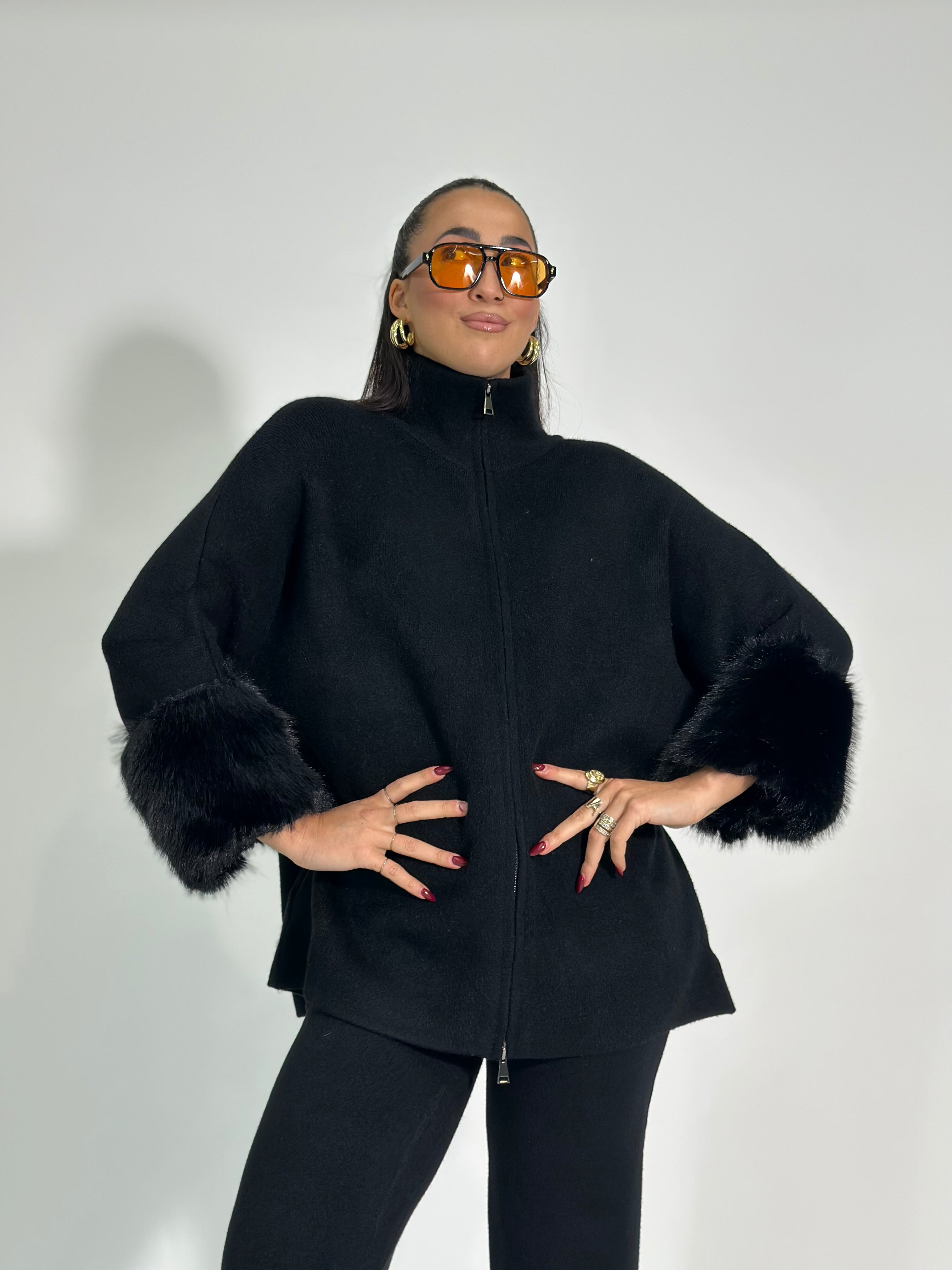 Maglia zip C686 NERO