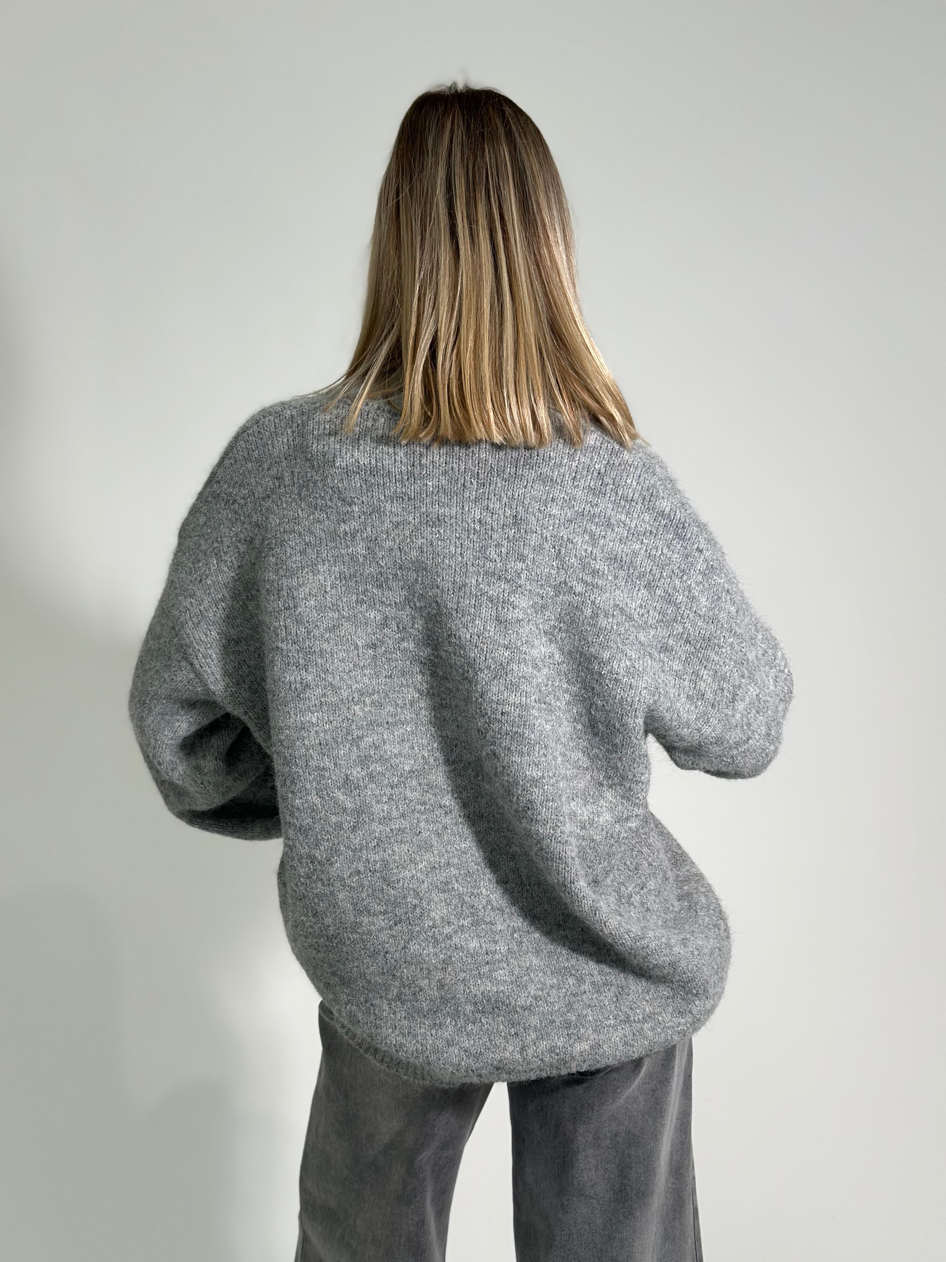 Maglia bottoni color W46790 GRIGIO