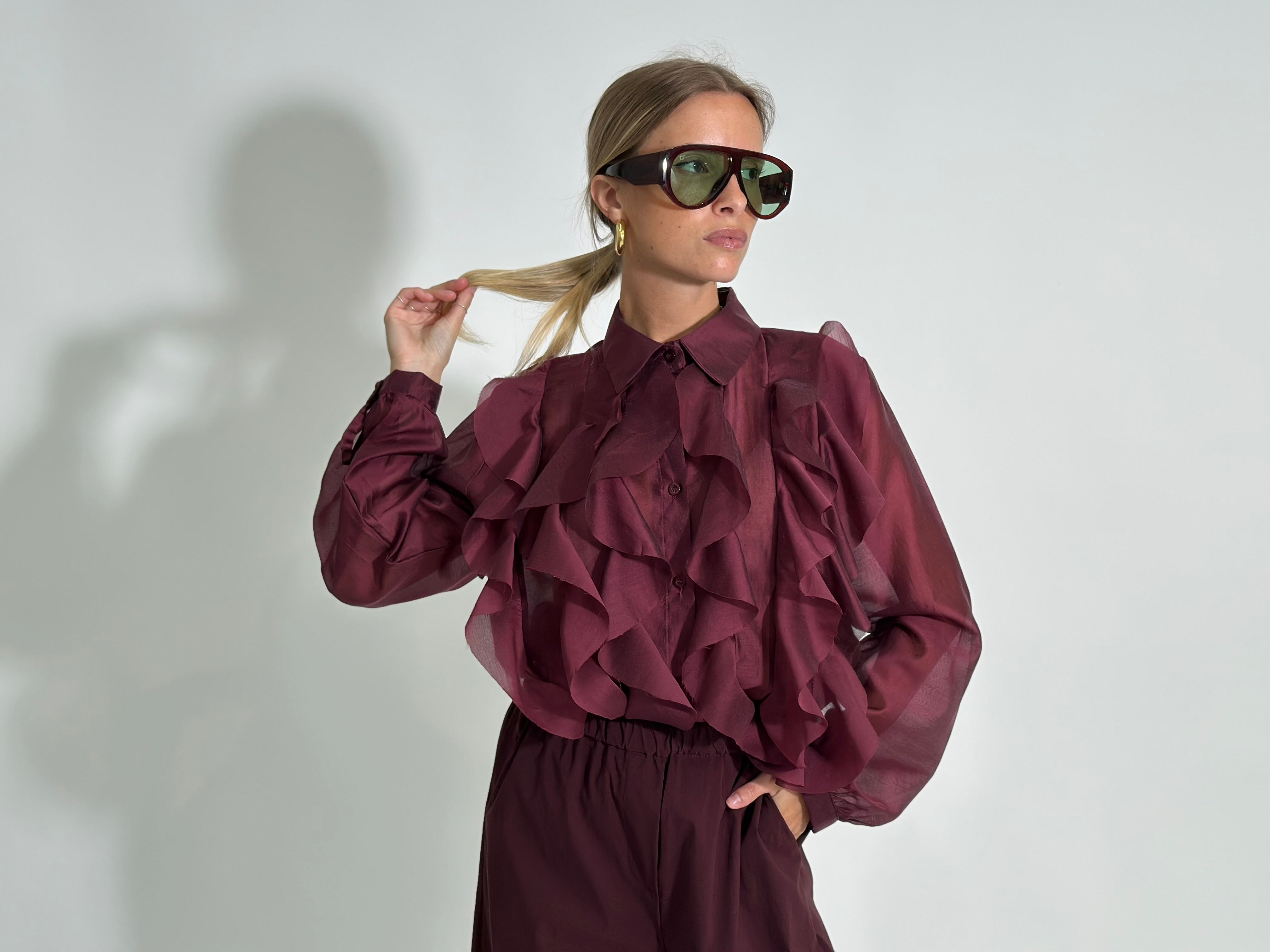 Camicia volant 27704 BORDO'