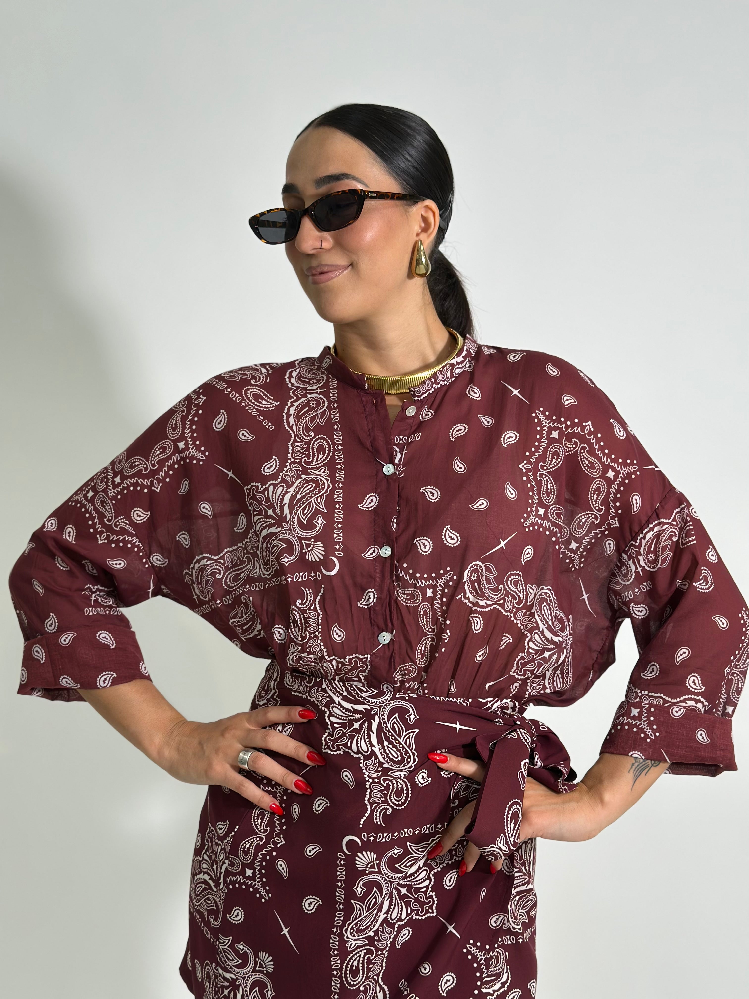 Camicia Bandana 21504 BURGUNDY