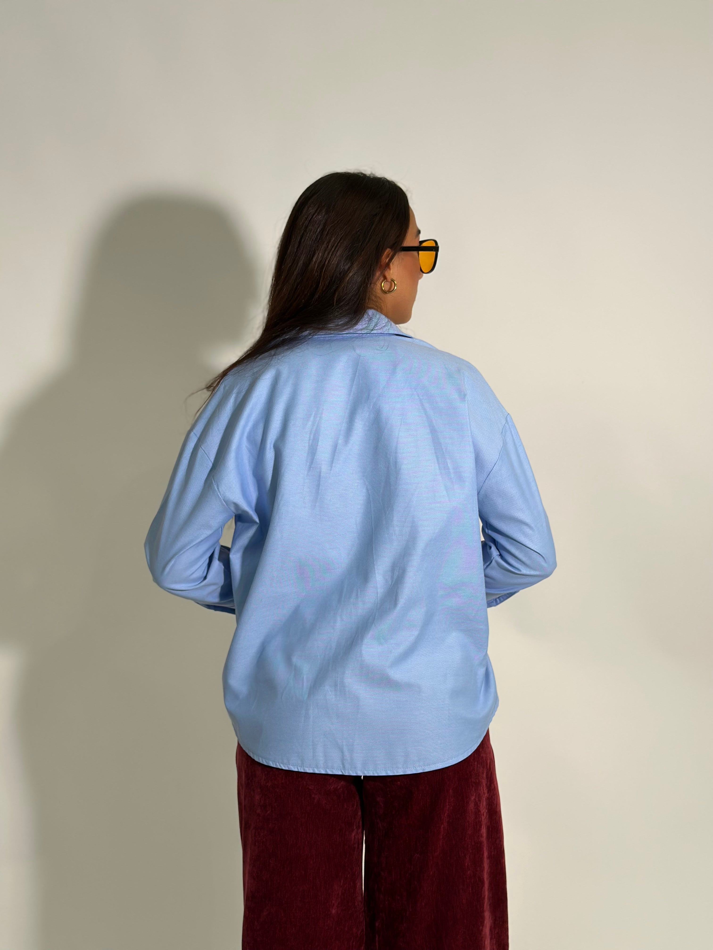 Camicia spille 707 AZZURRO