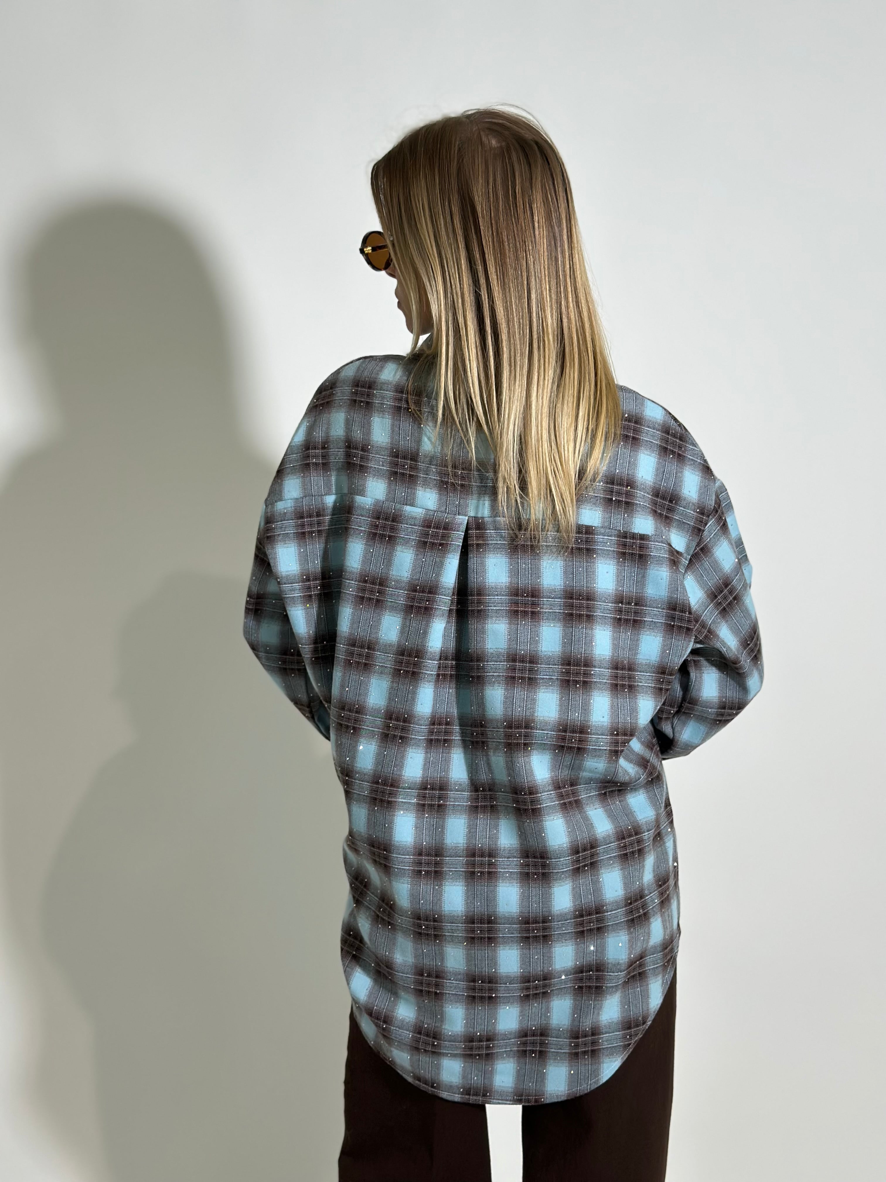 Camicia quadri strass 19108