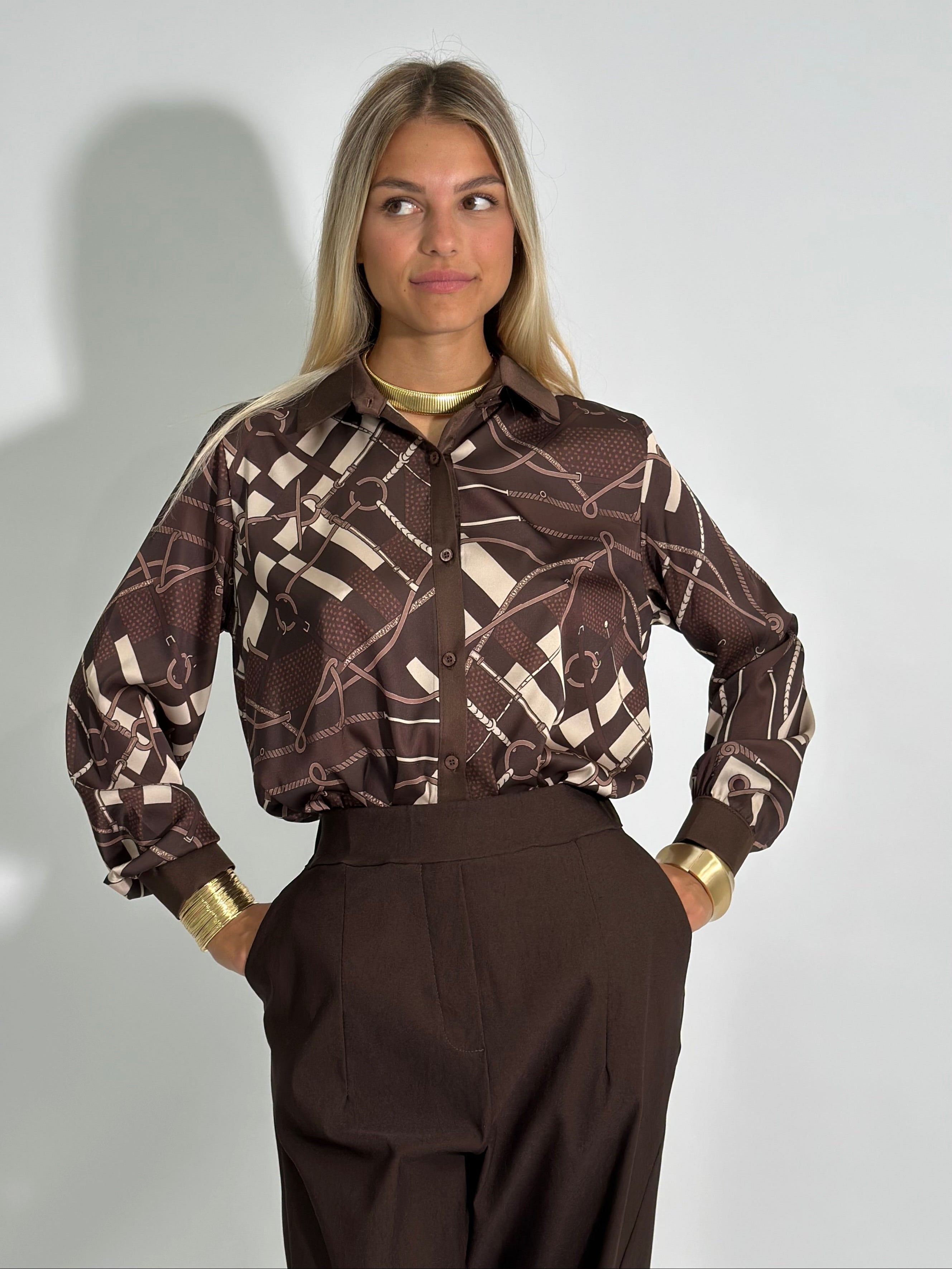 Camicia fantasia 867233 MORO