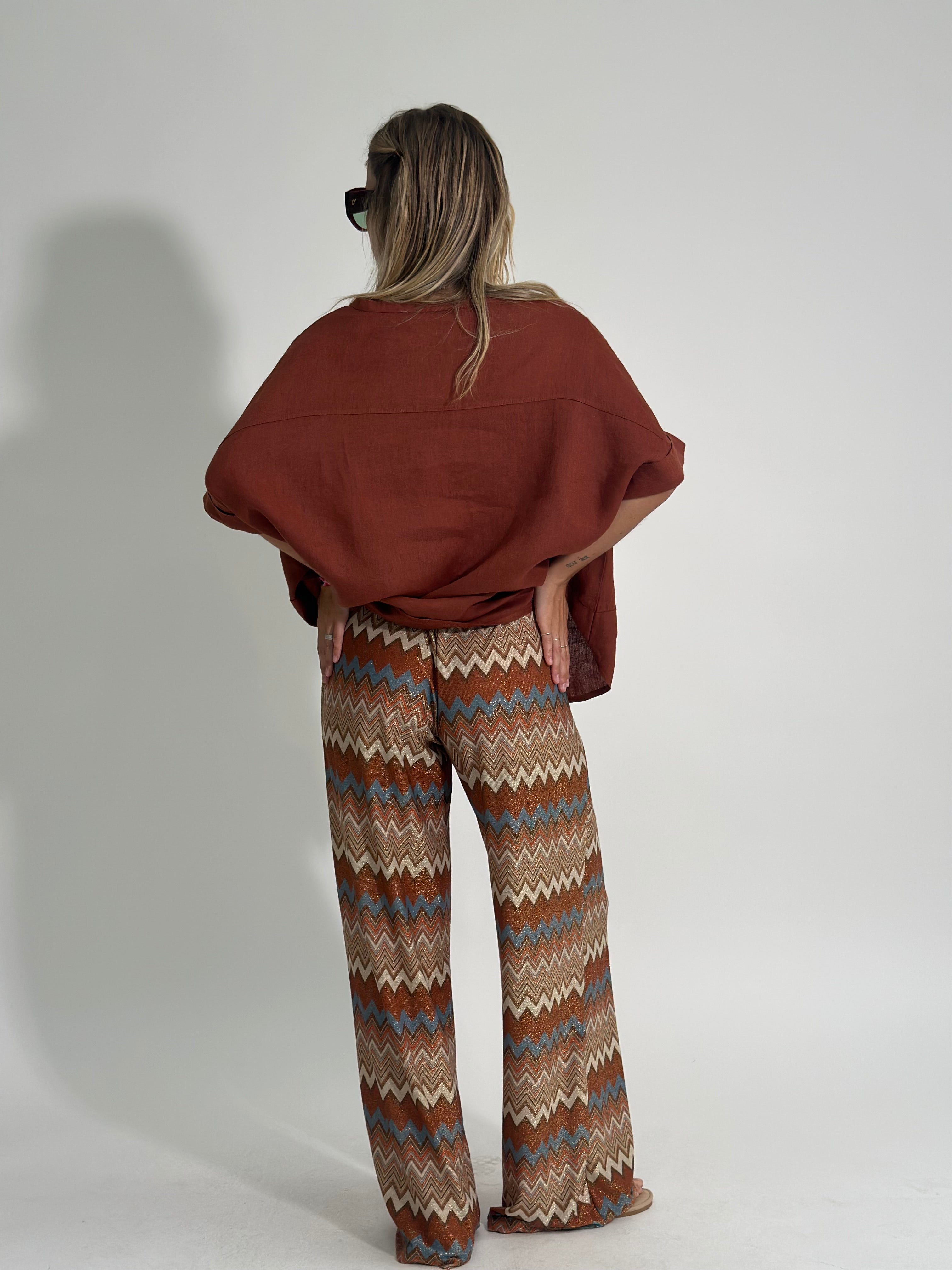 Pantalone lurex 1795 MATTONE