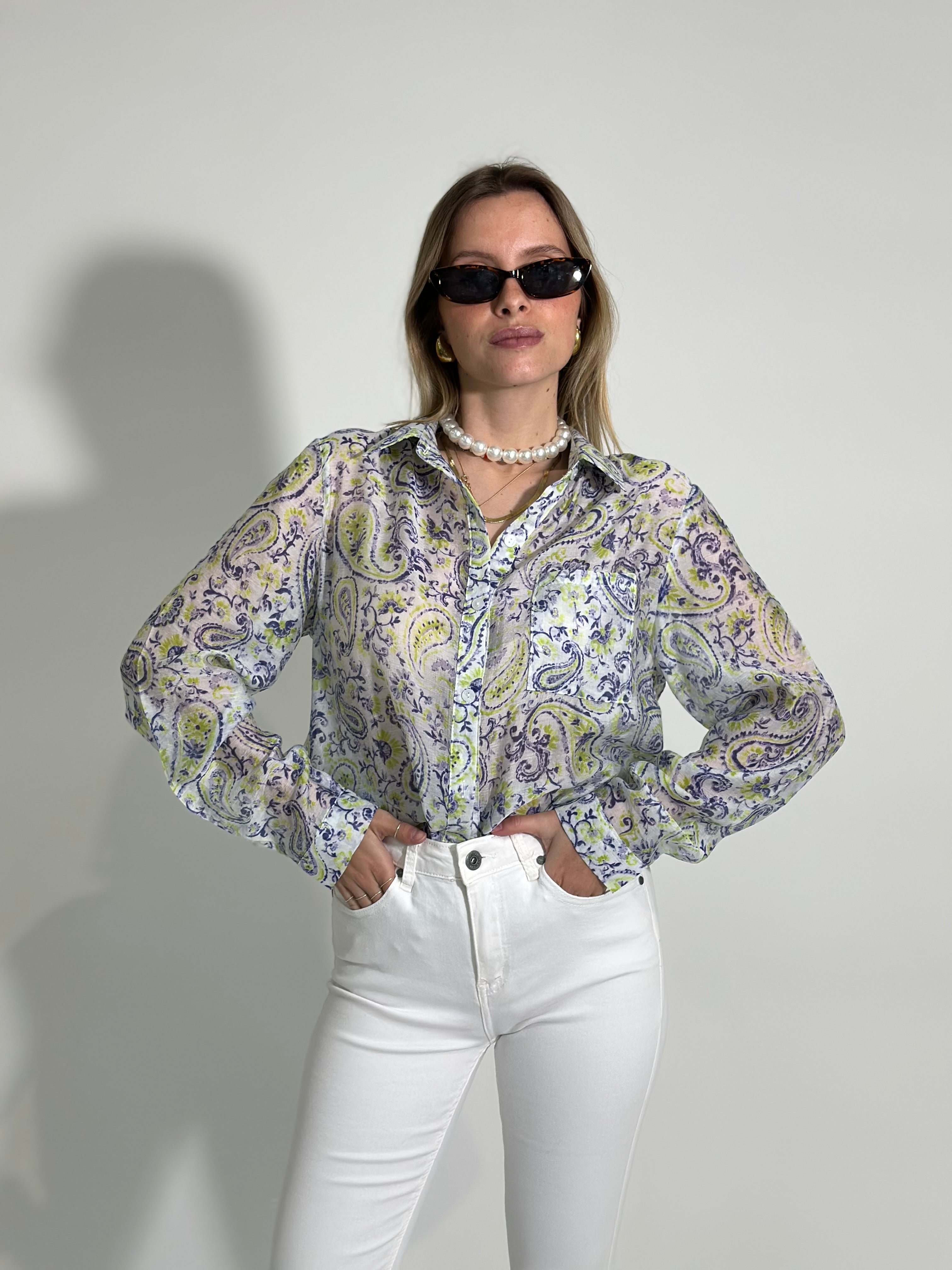 Camicia fantasia cashmere 1502 VERDE