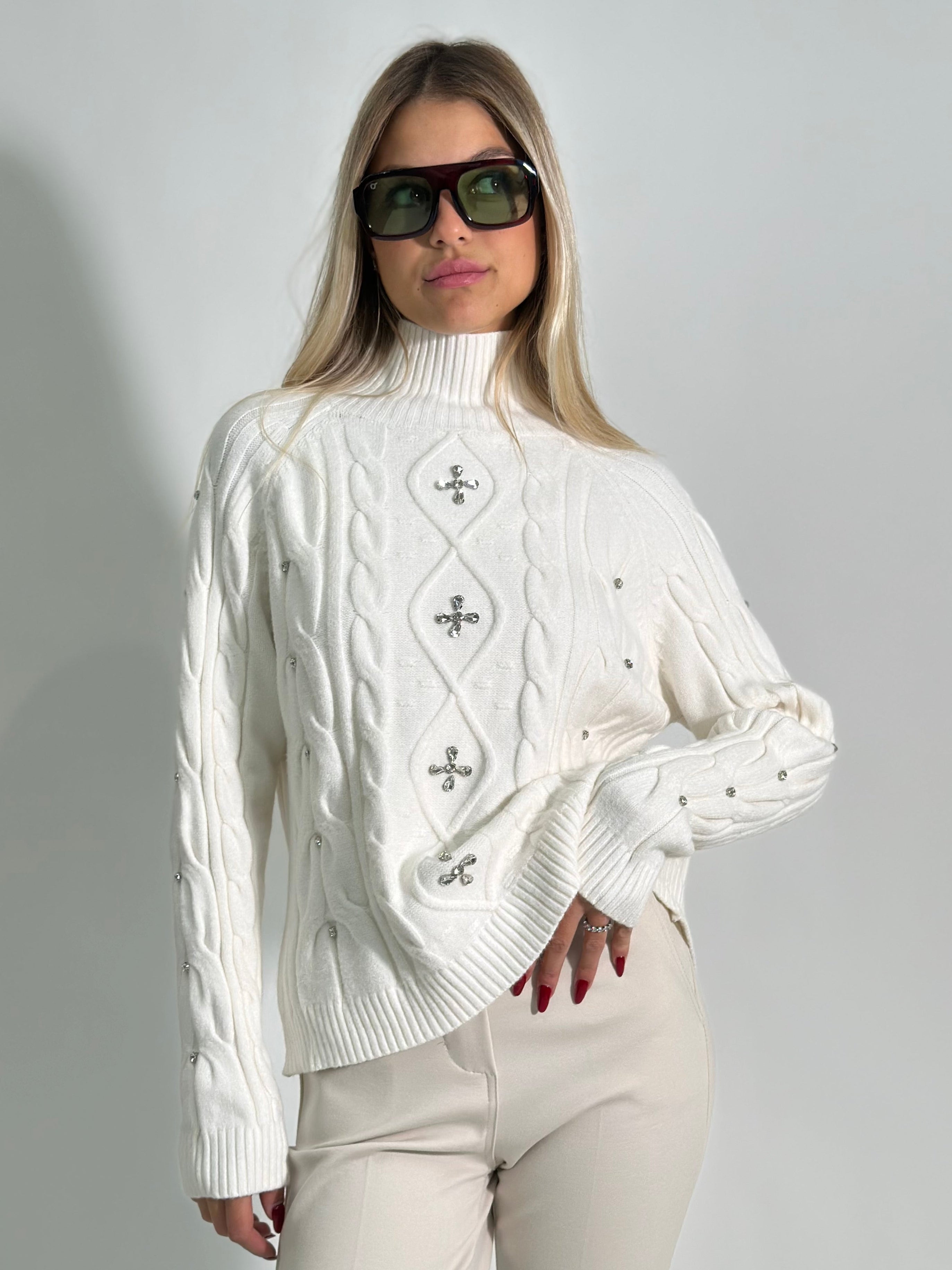 Maglia strass J28080 PANNA