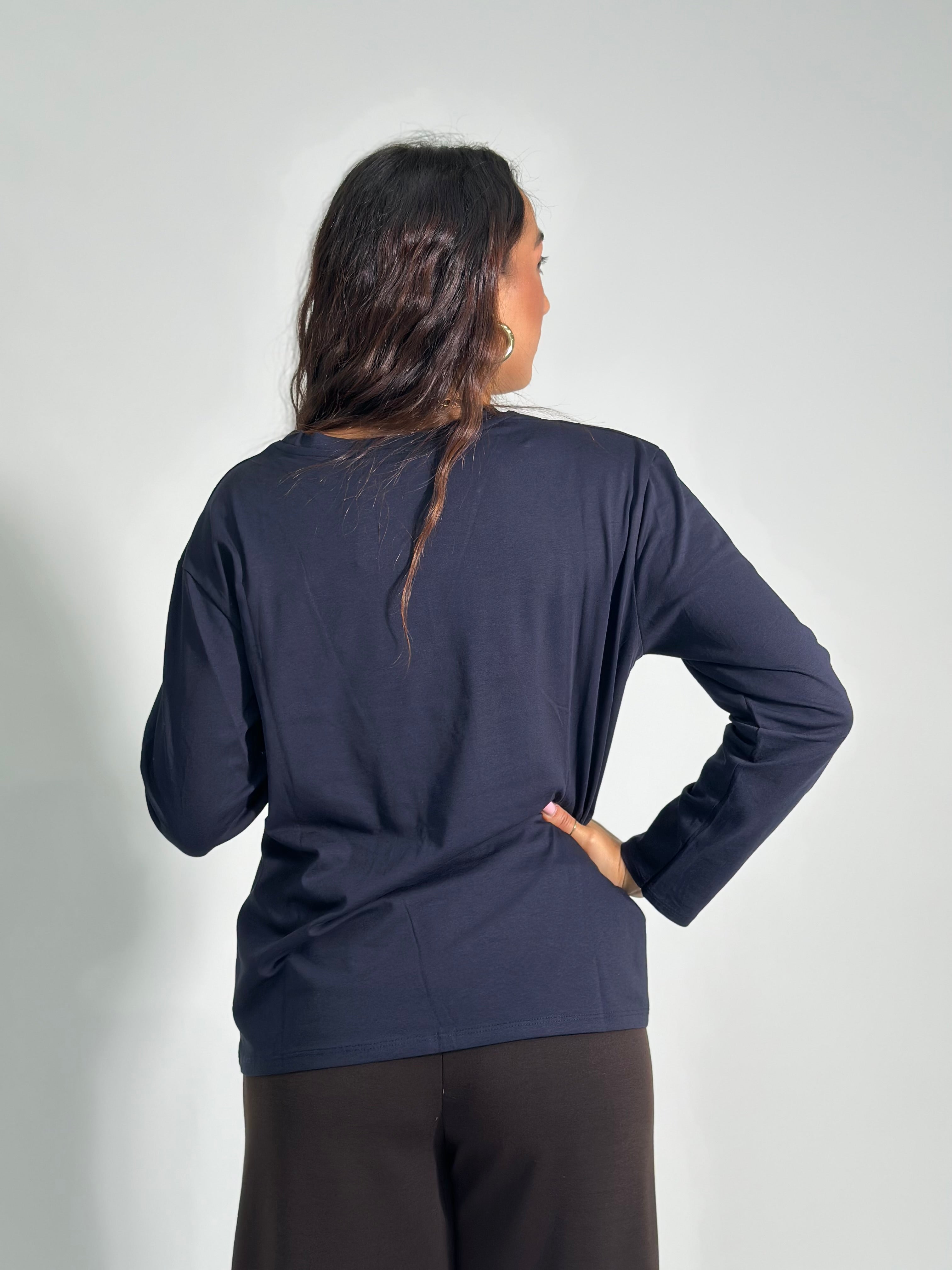 T-shirt lunga 23100 BLU