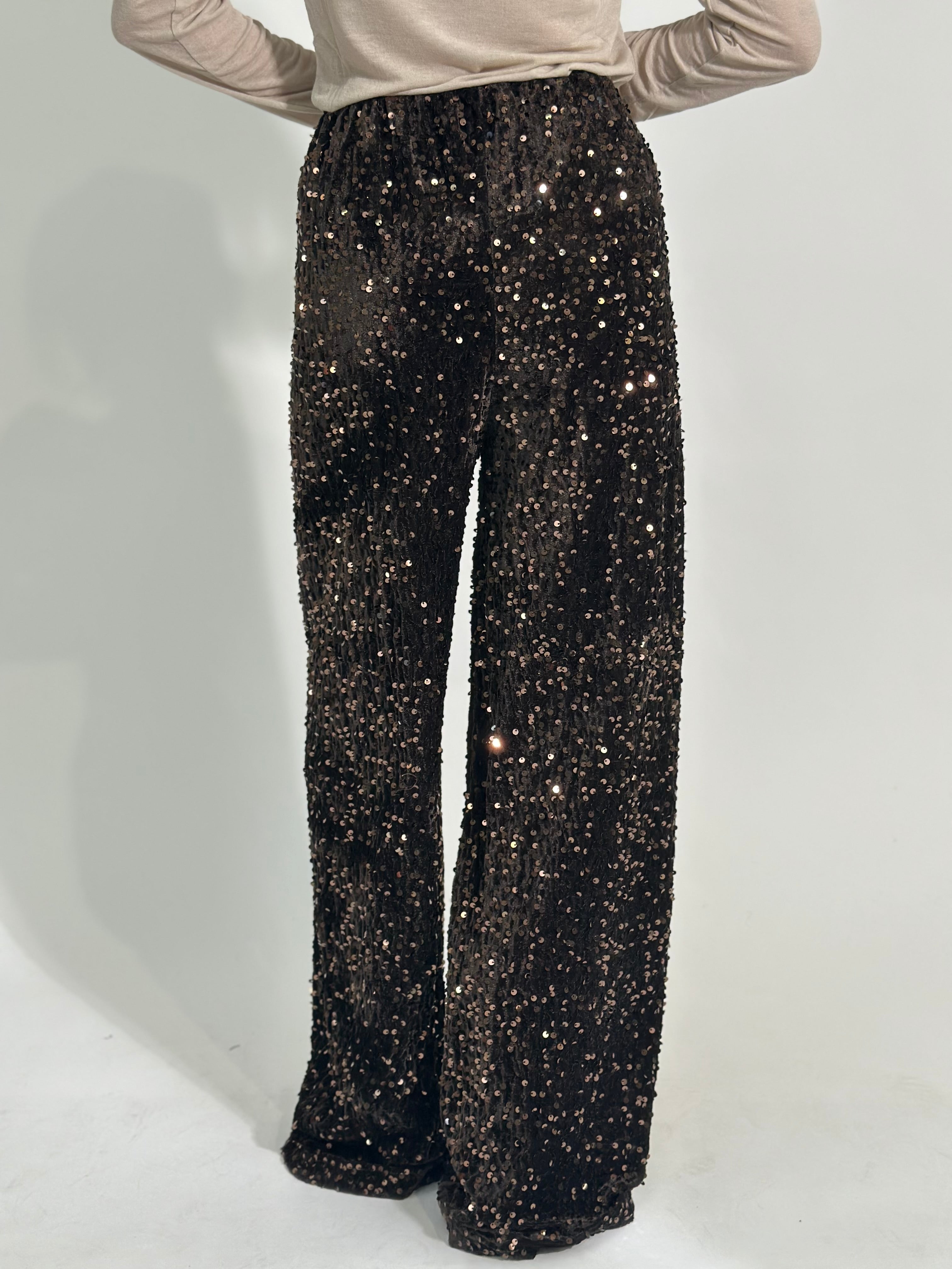 Pantalone paillettes 27833 MORO