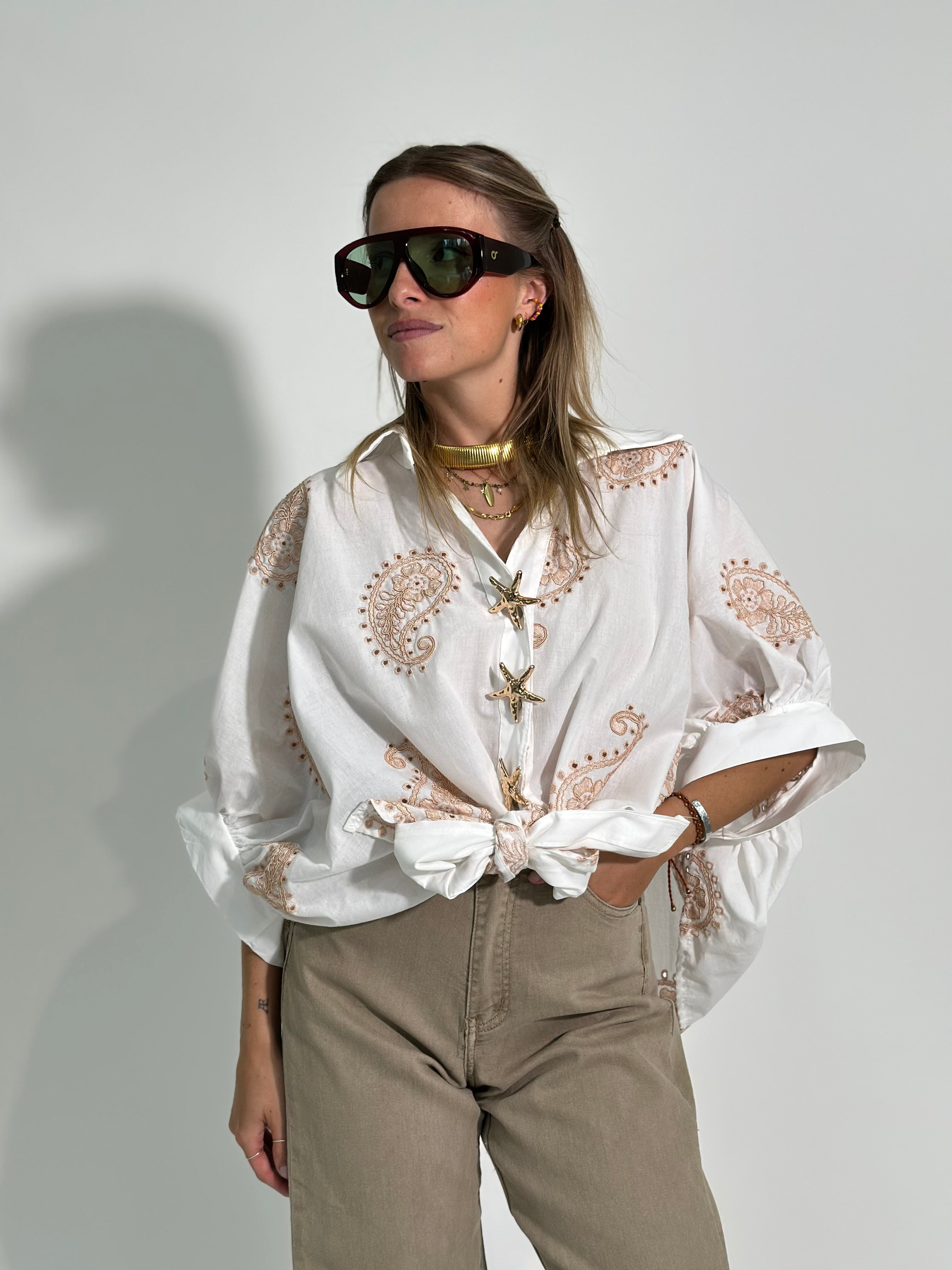 Camicia ricamo stelle 17786