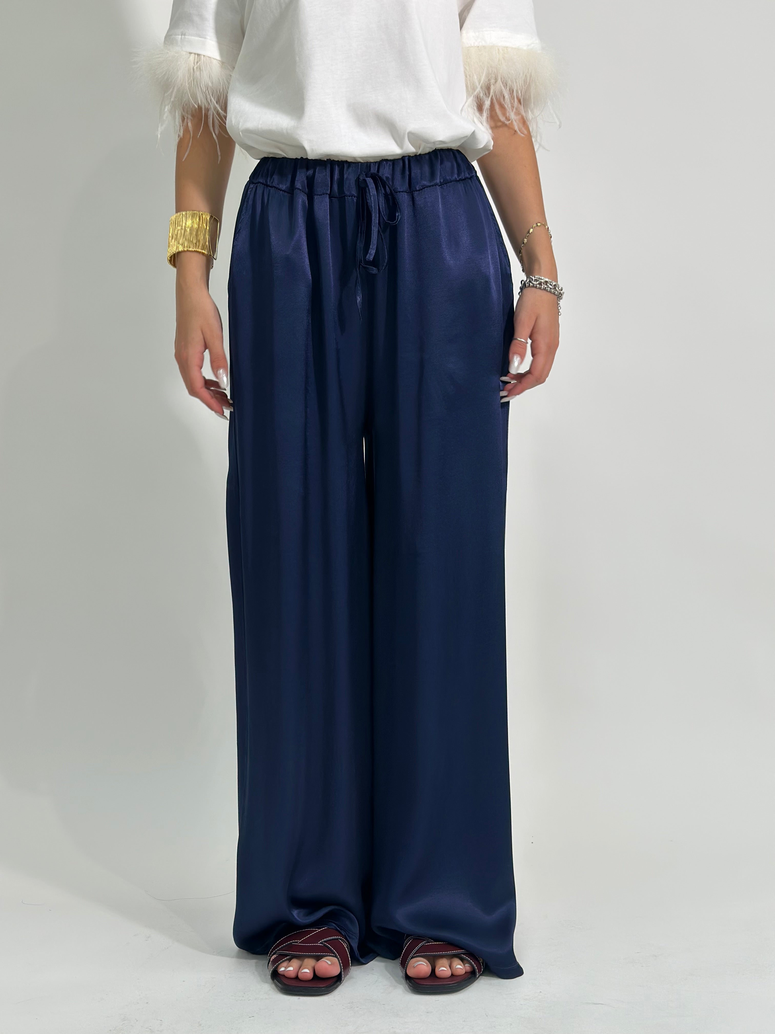 Pantalone satin coulisse 60006