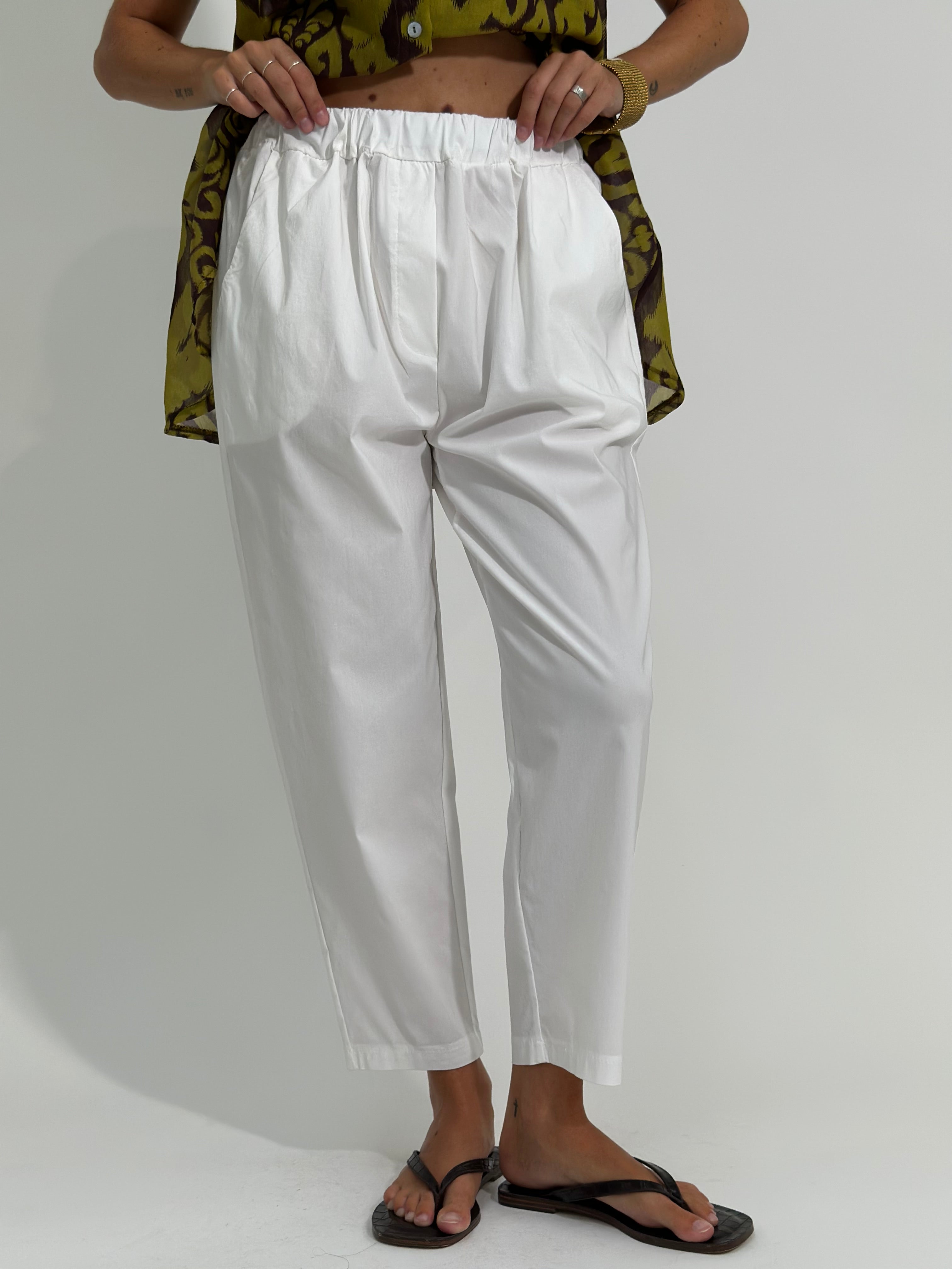 Pantalone popeline 81166 BIANCO