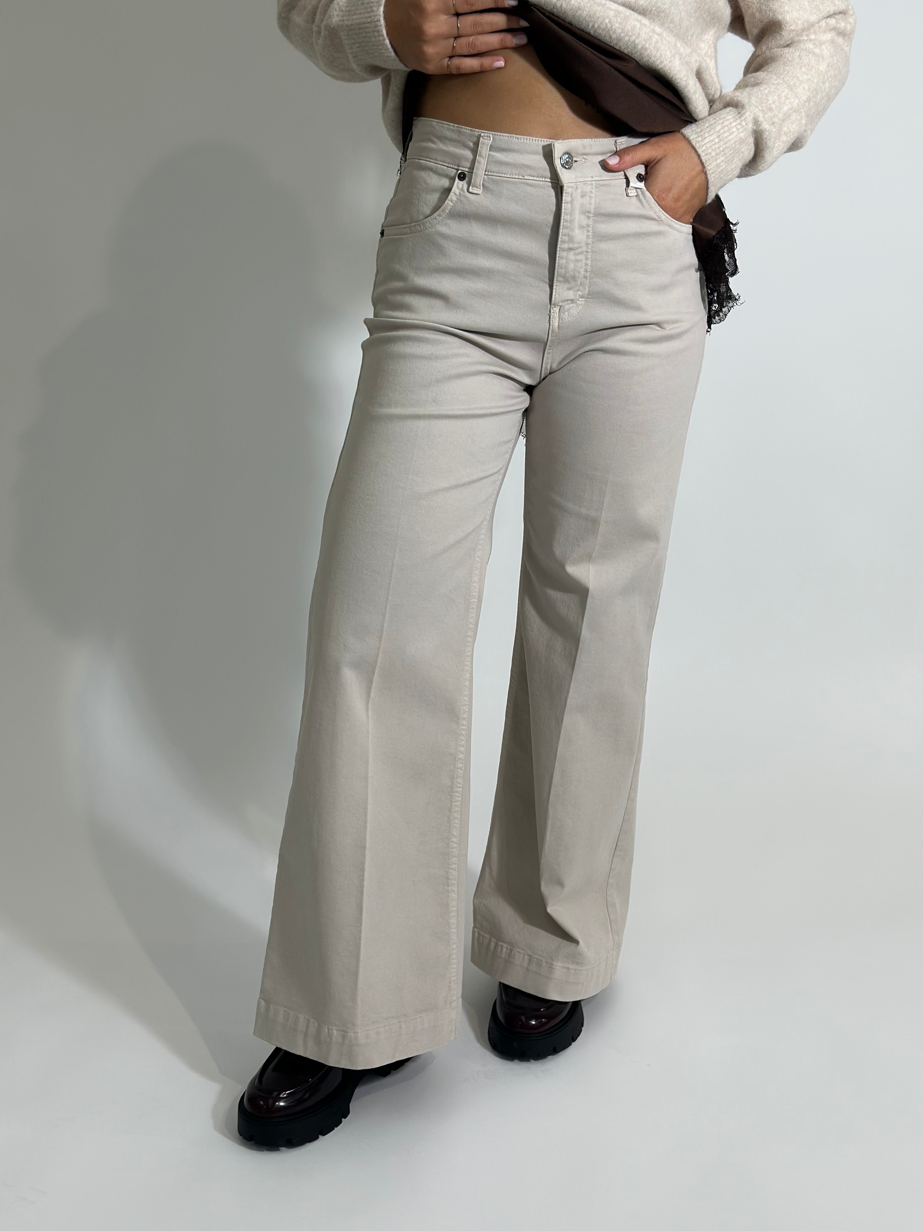 Pantalone drill 80534J PANNA