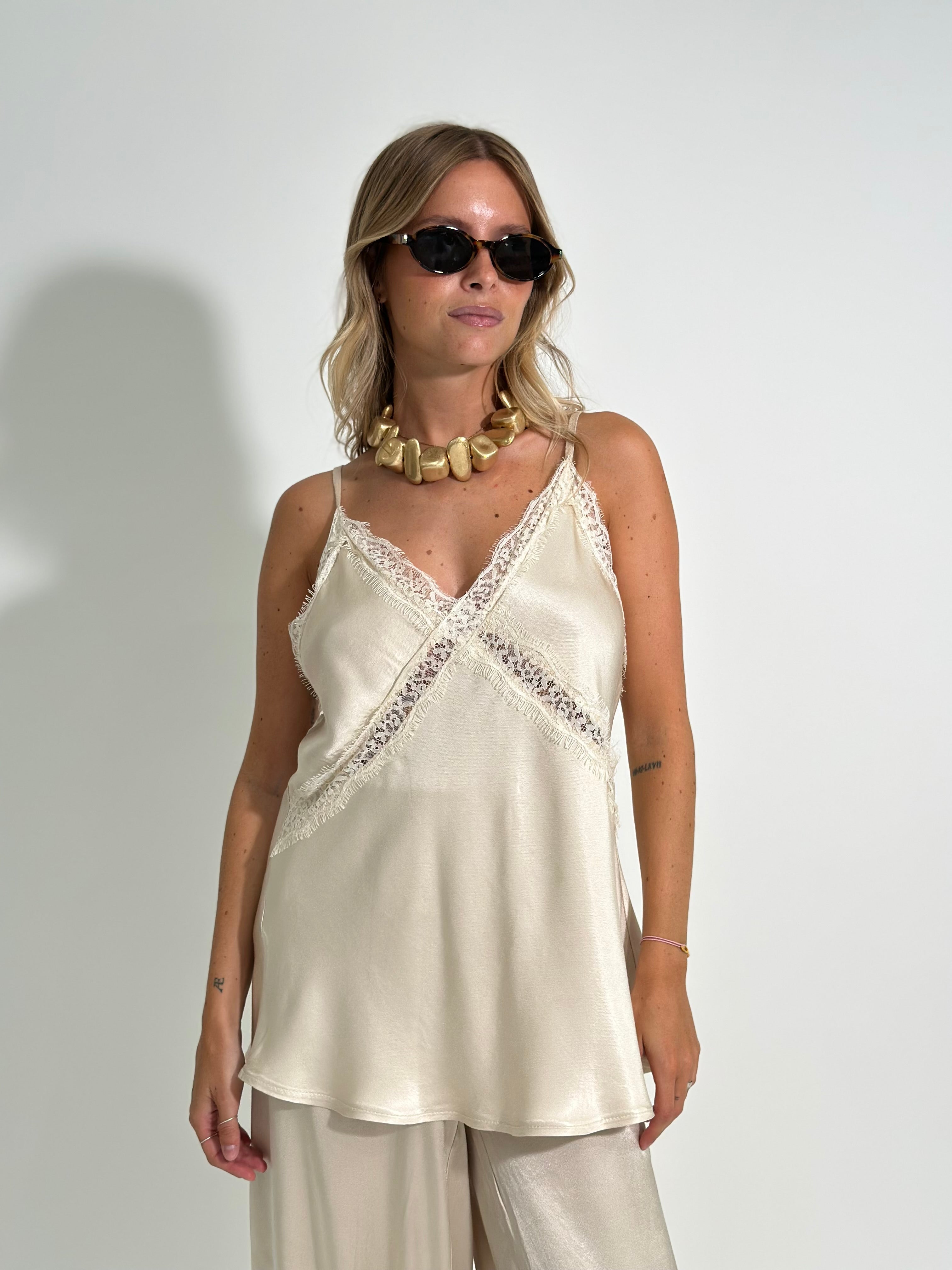 Top satin pizzo 80228