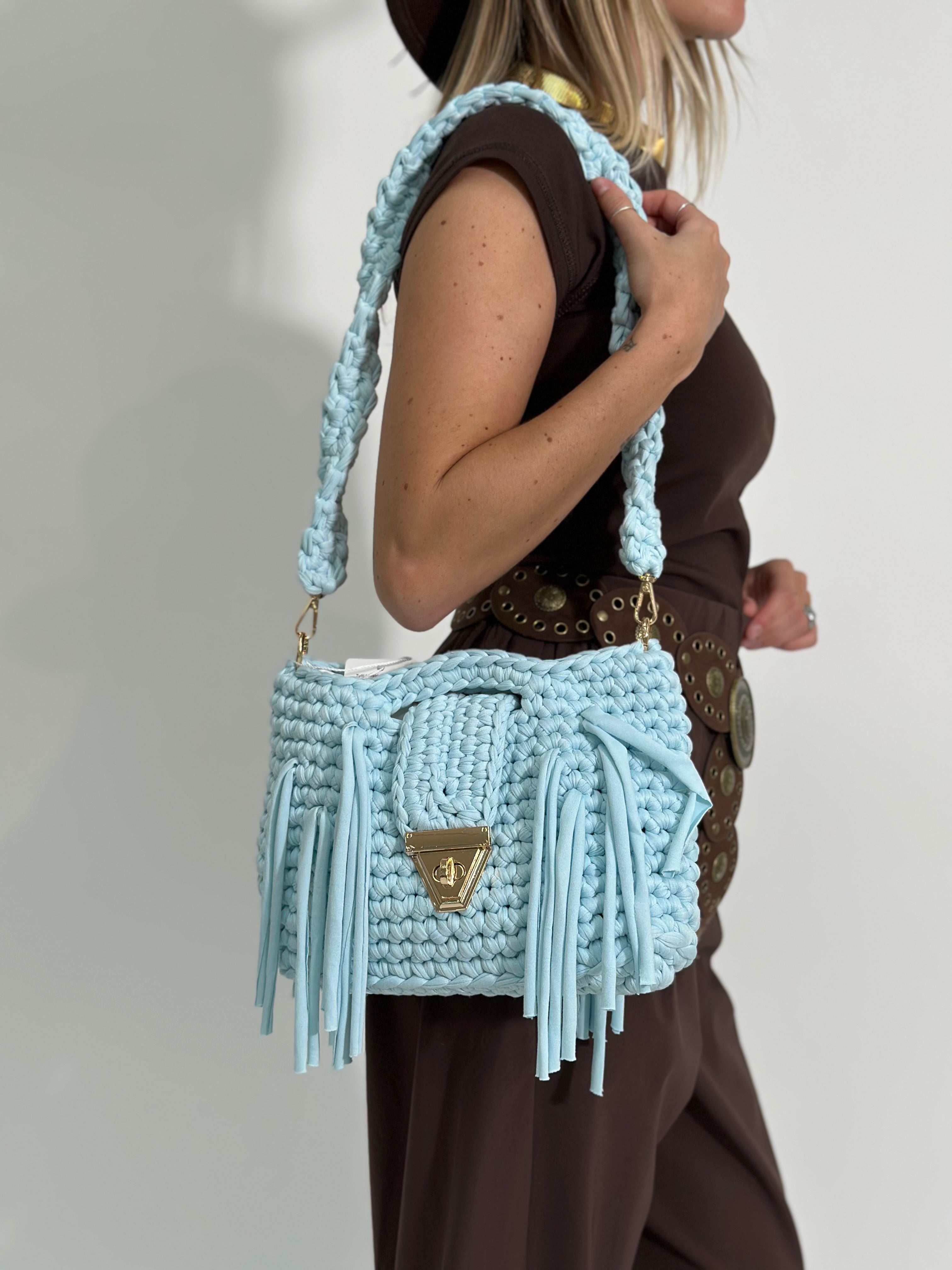 Borsa frange 2651 AZZURRO
