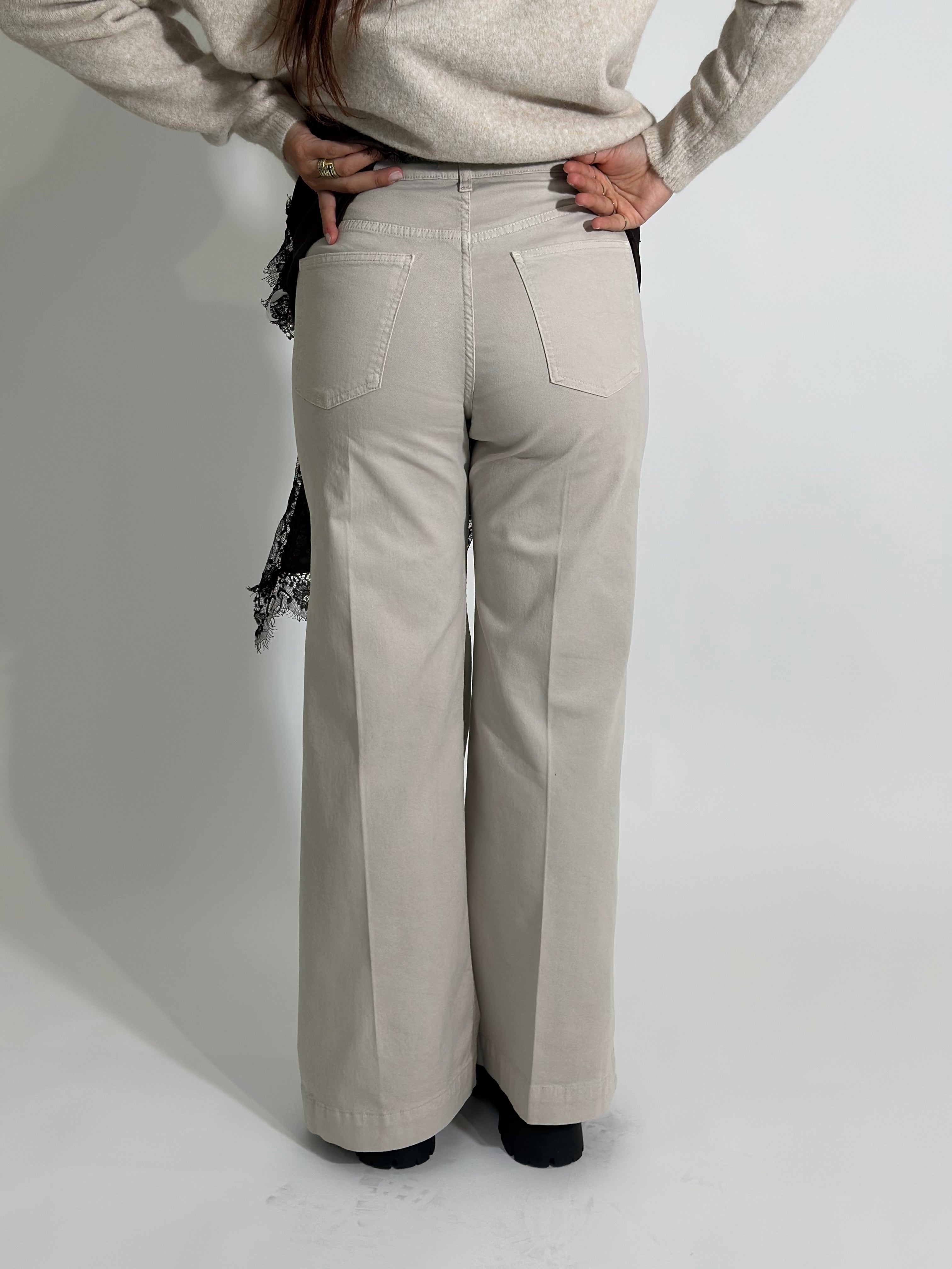 Pantalone drill 80534J PANNA