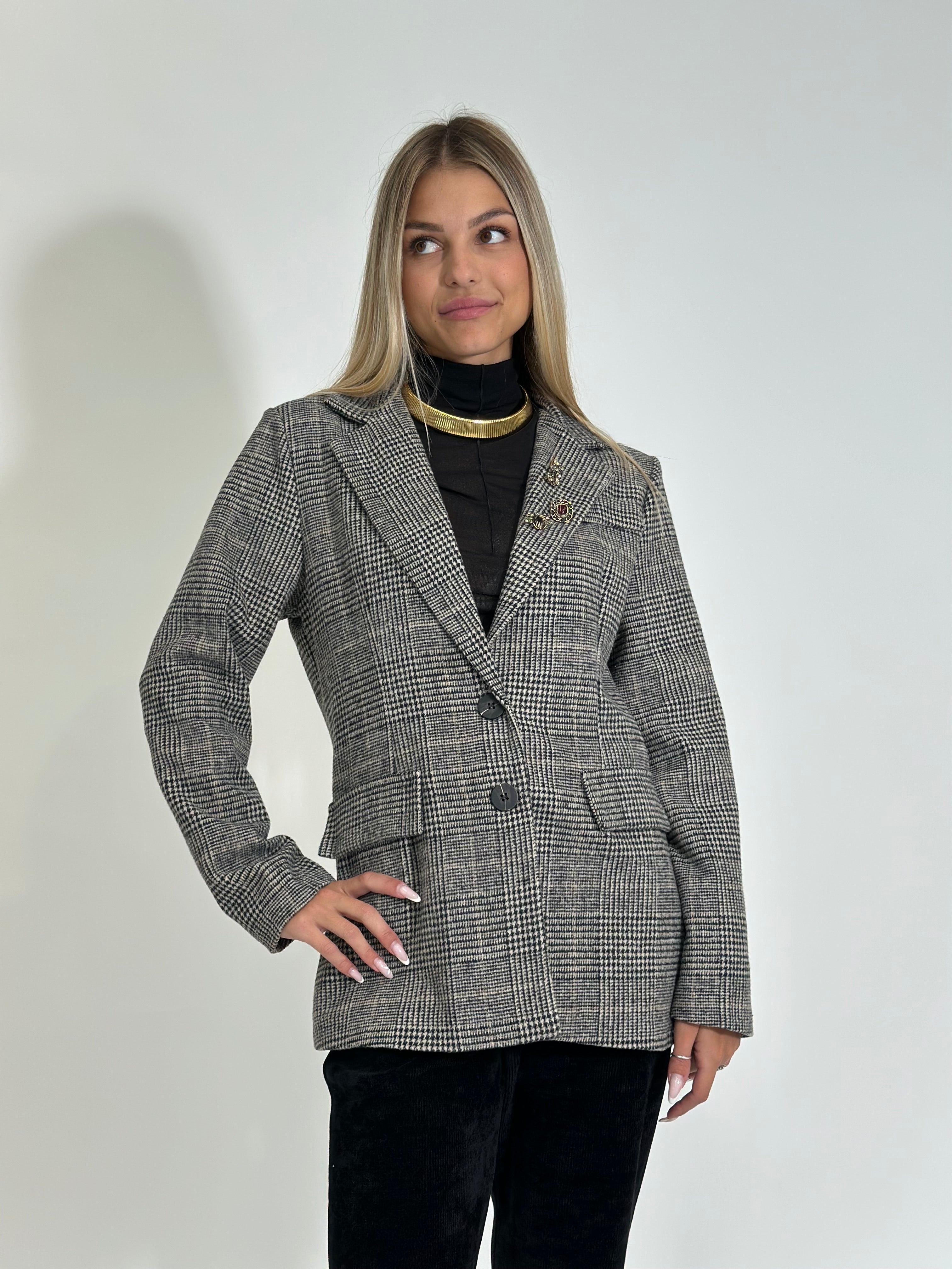 Giacca check 25817 NERO