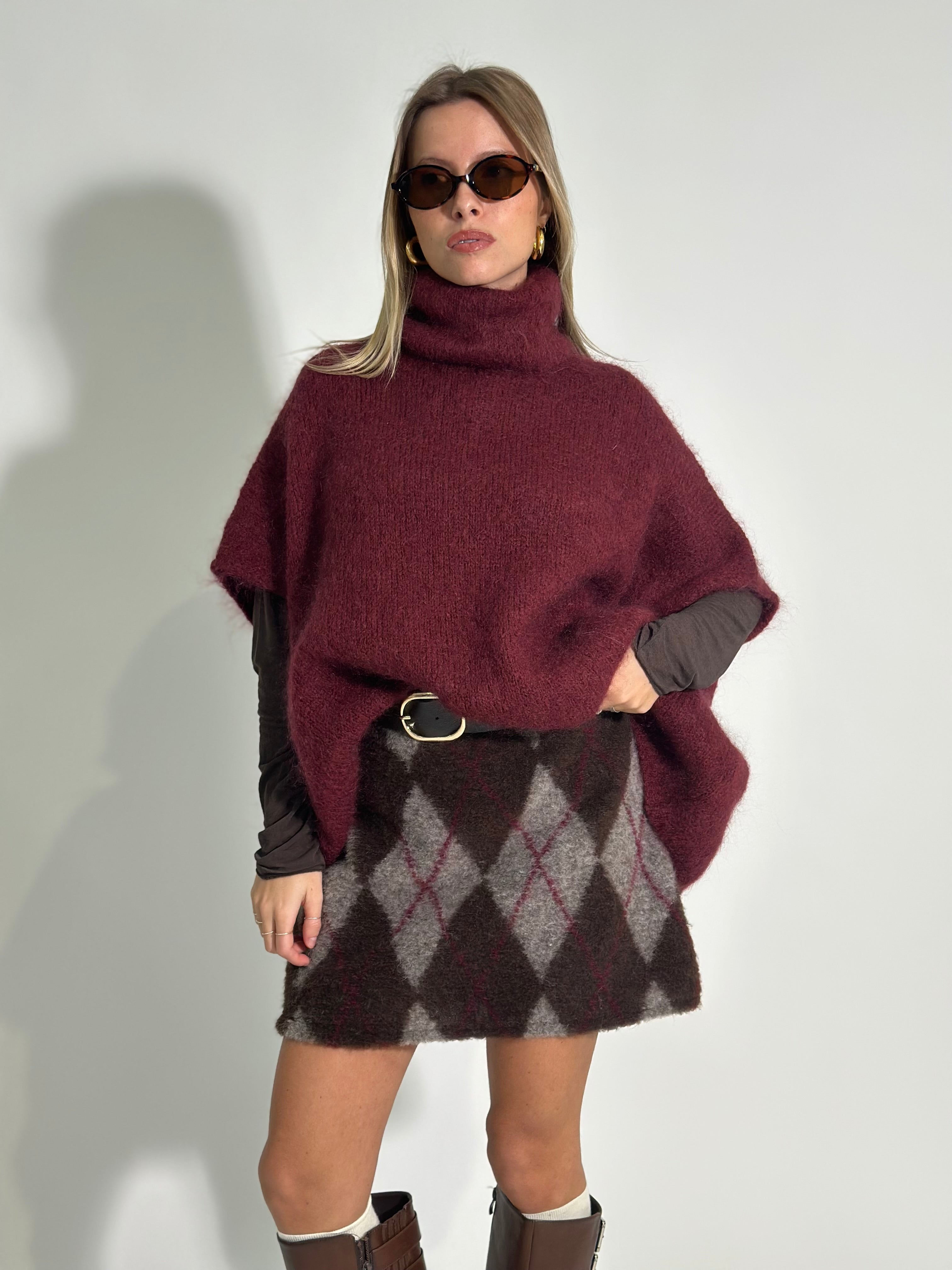 Maglia poncho mohair 5809