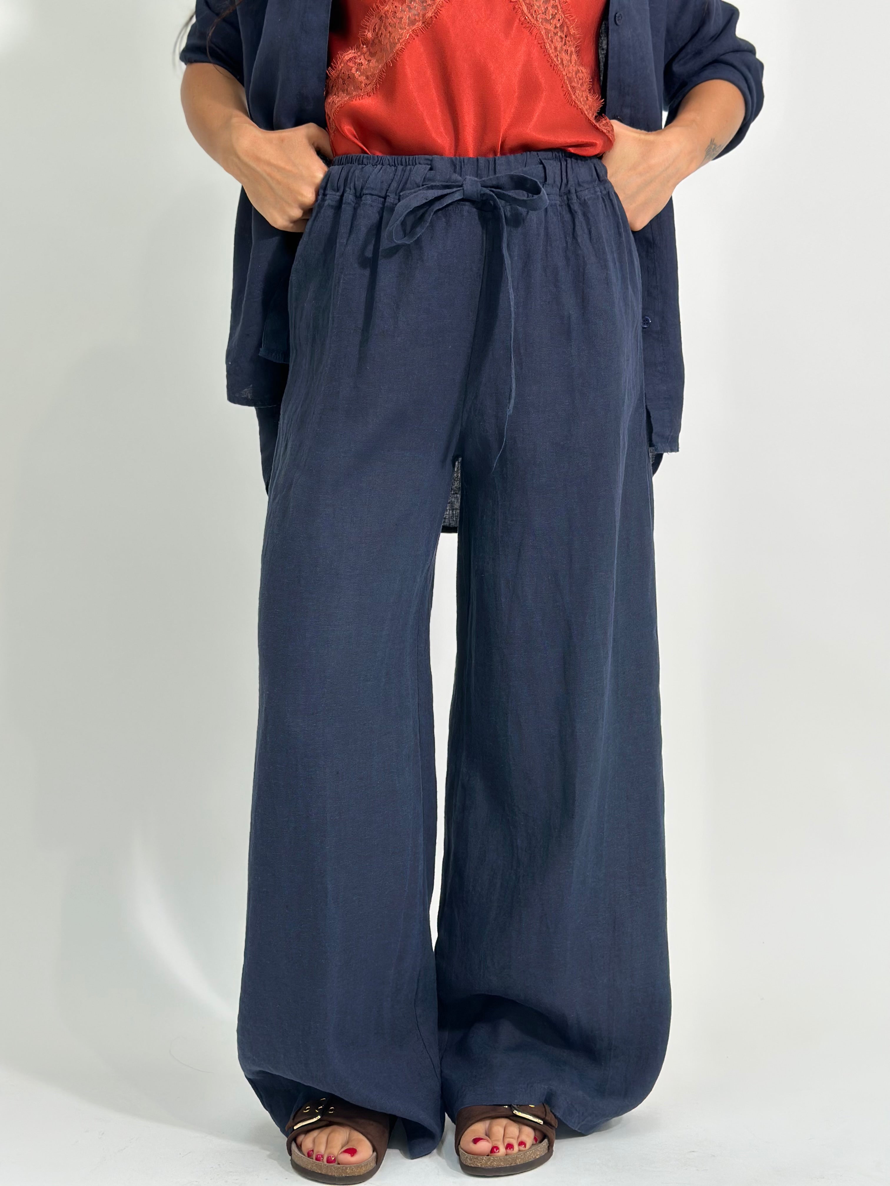 Pantalone puro lino 23825