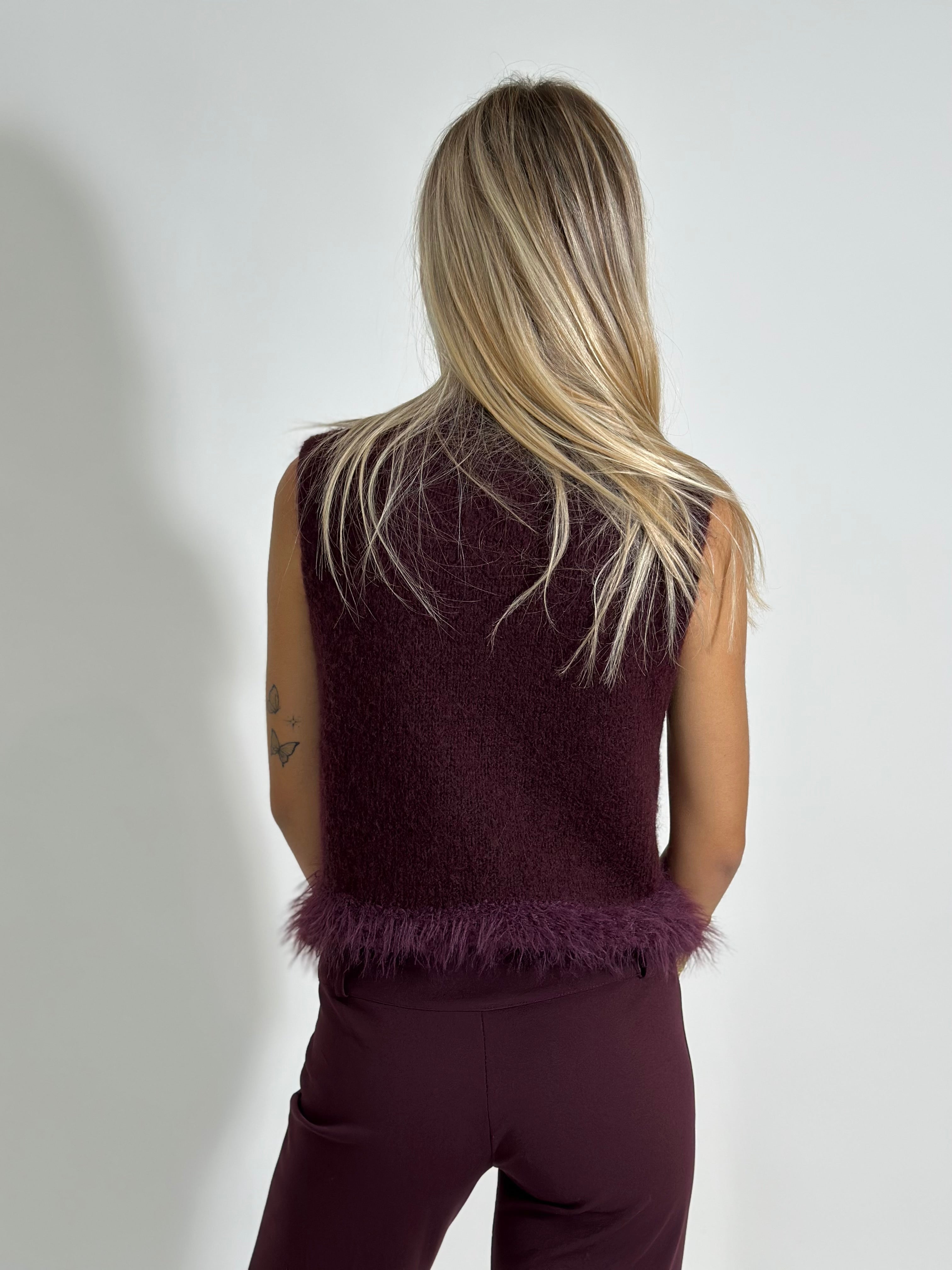 Gilet Fluffy 5180 BURGUNDY