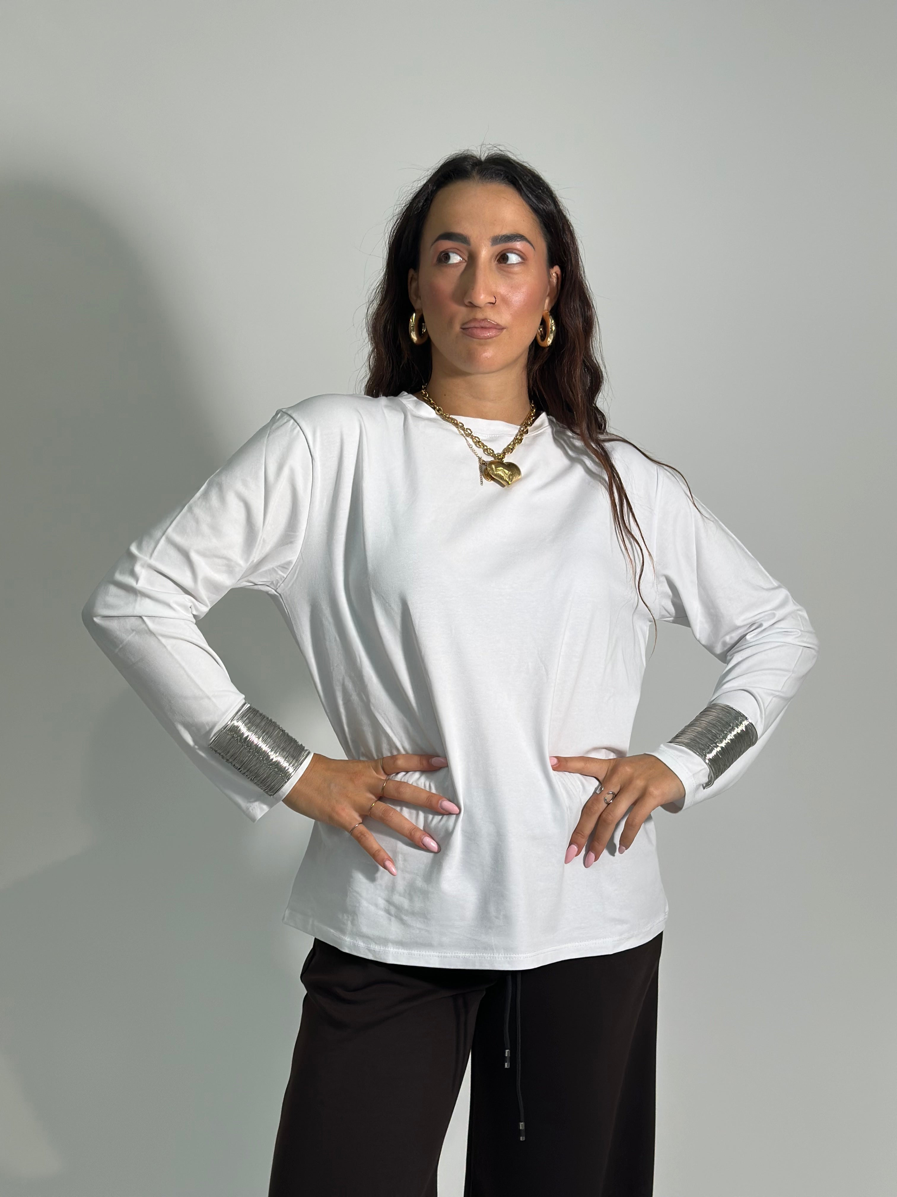 T-shirt lunga 23100 BIANCO