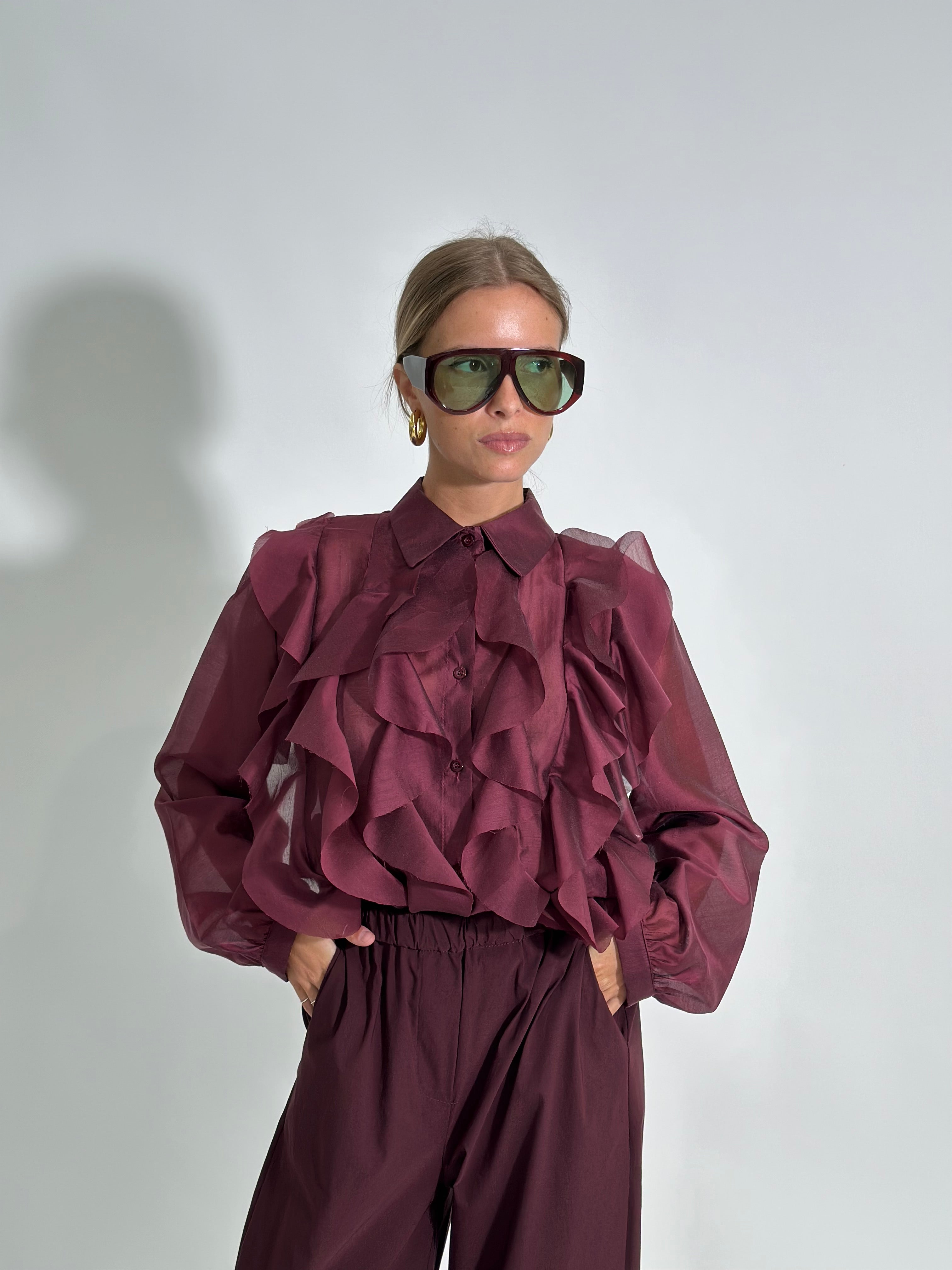 Camicia volant 27704 BORDO'