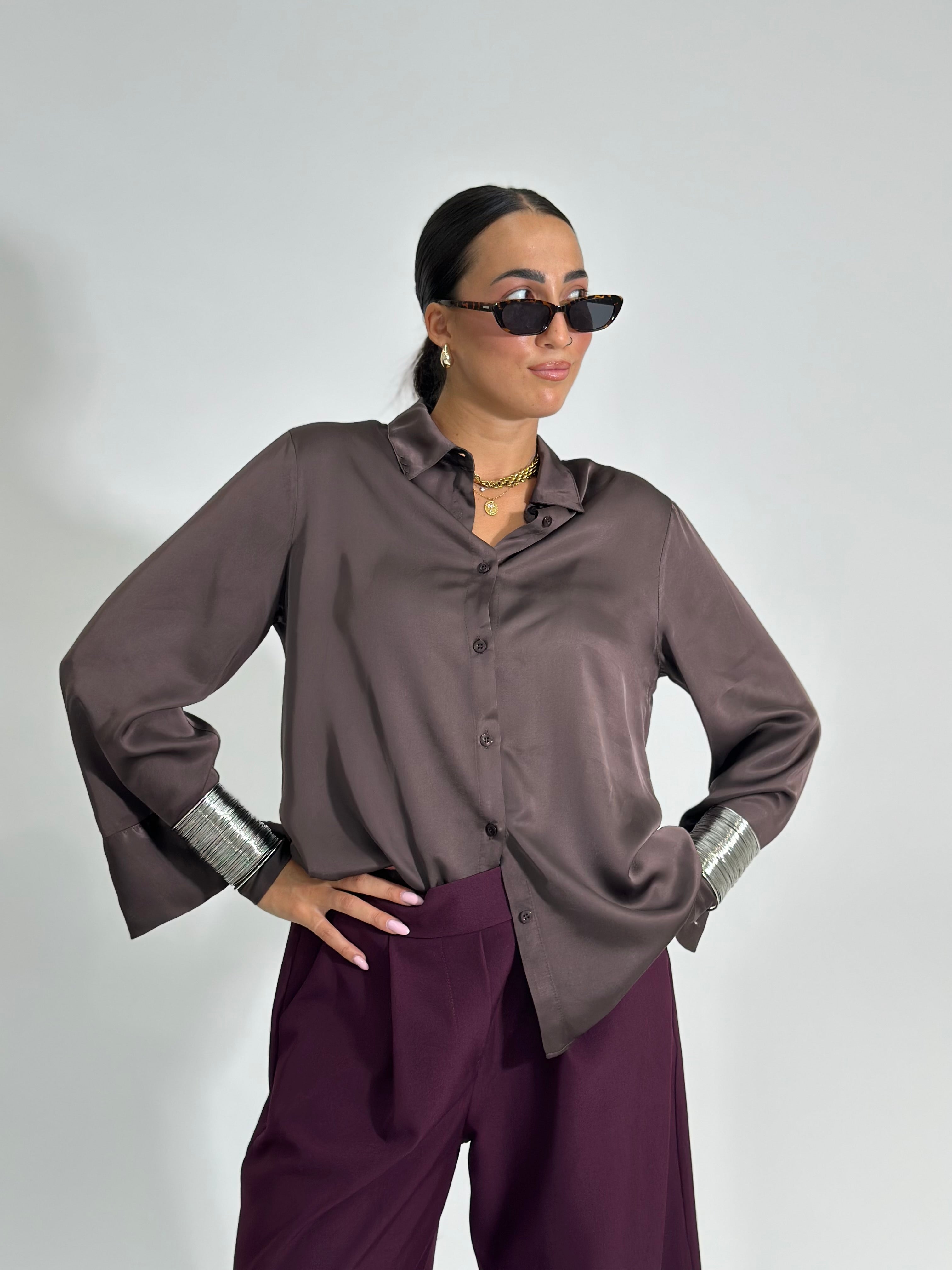 Camicia cupro 5579 MARRONE