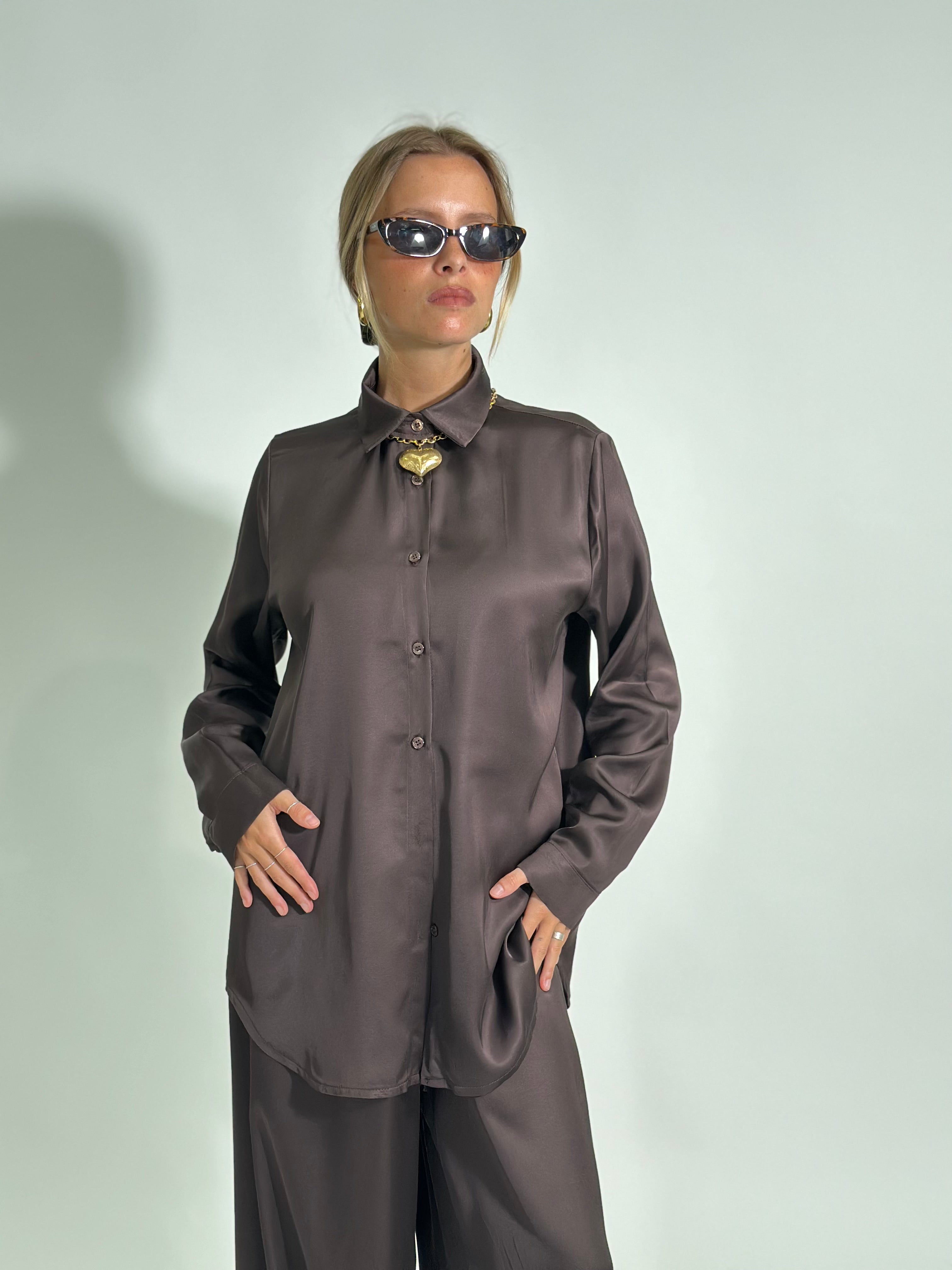Camicia fluida 1081 MARRONE