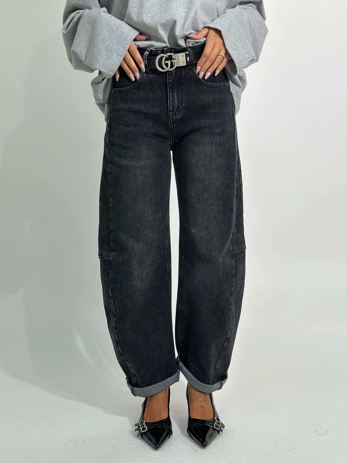 Jeans barrel 9278 BLACK