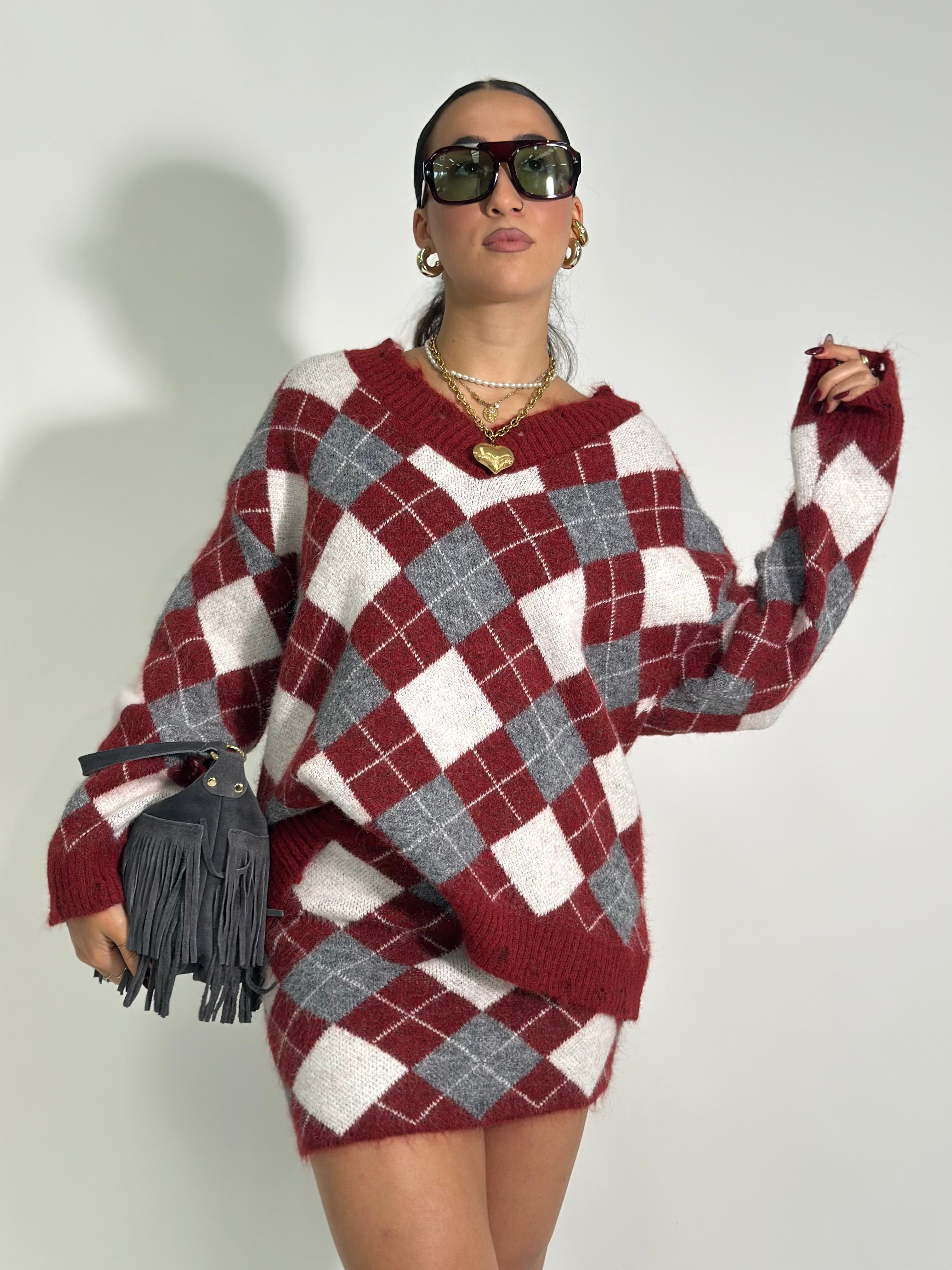 Completo rombi 2595 BURGUNDY