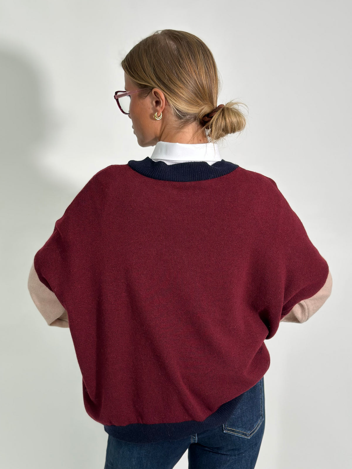 Cashmere blend tricolore 16091 BORDO'