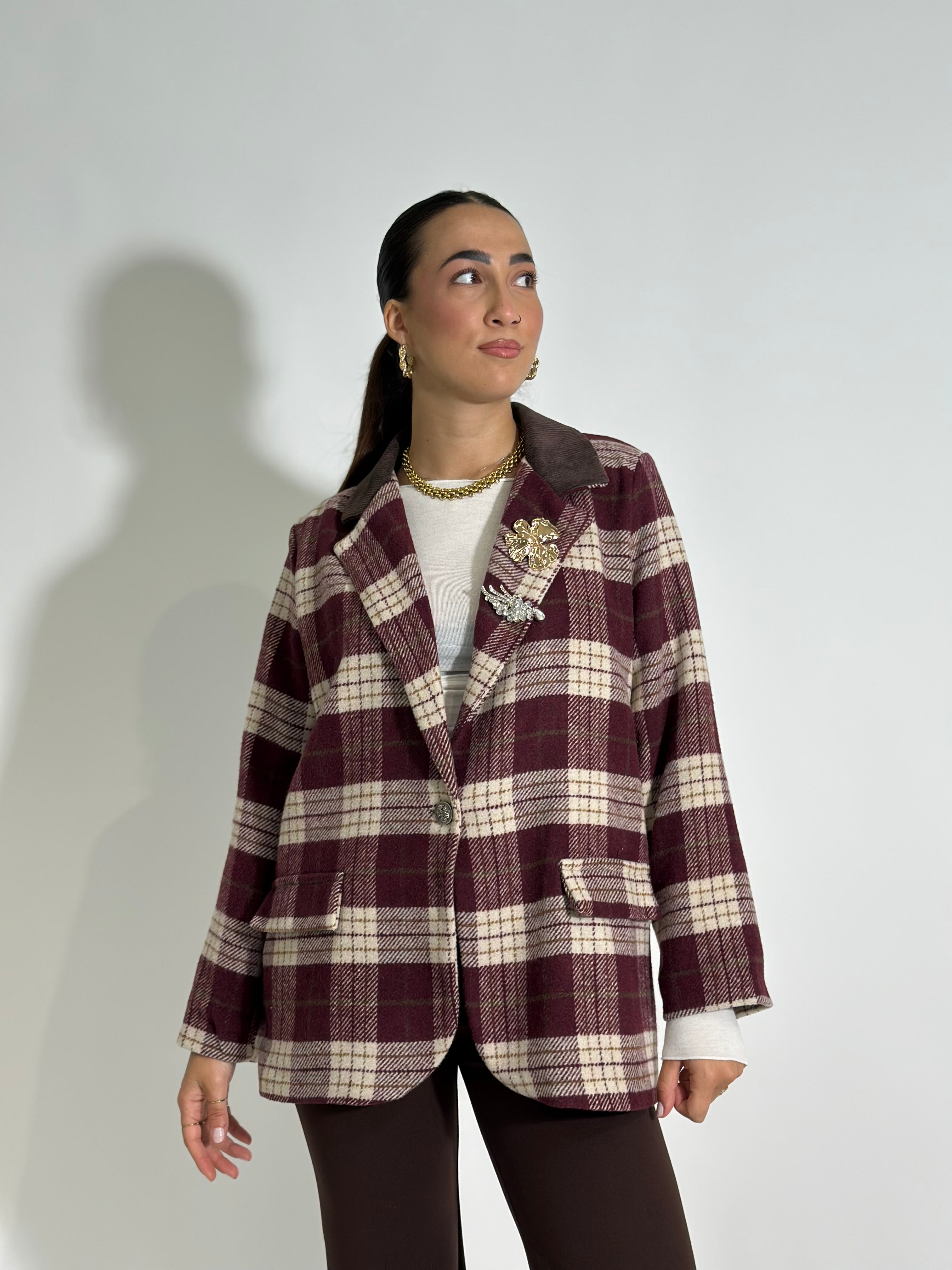 Giacca Check 7869 BURGUNDY