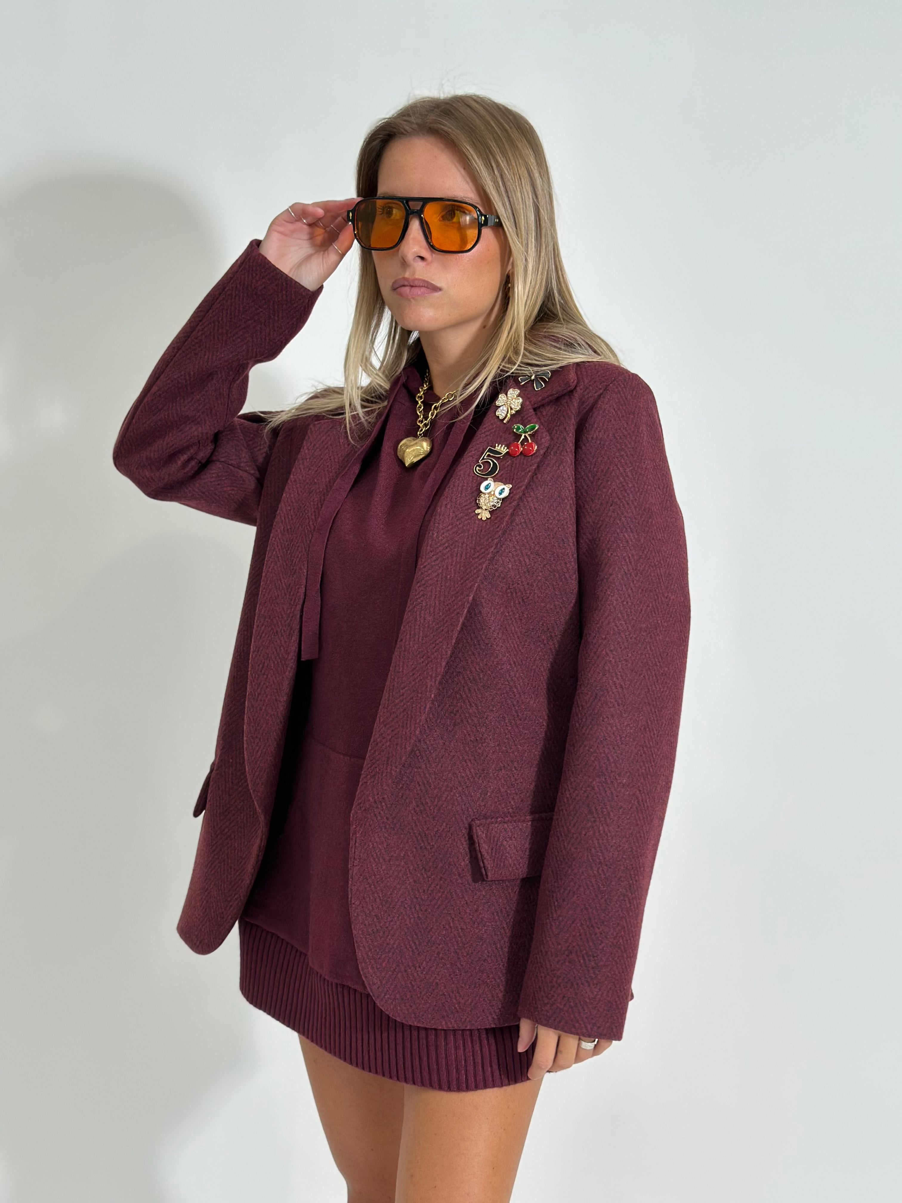 Giacca cintura 4182 BURGUNDY