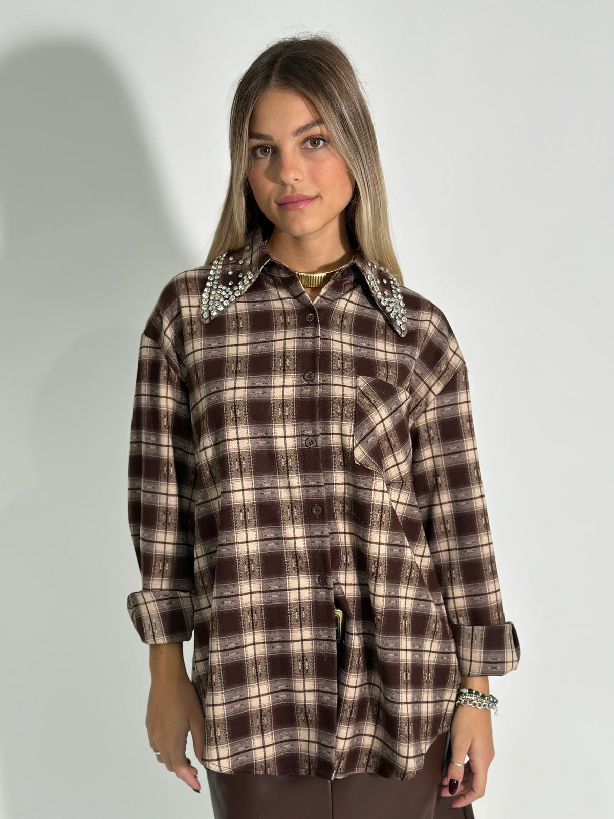Camicia colletto gioiello 2531 MORO