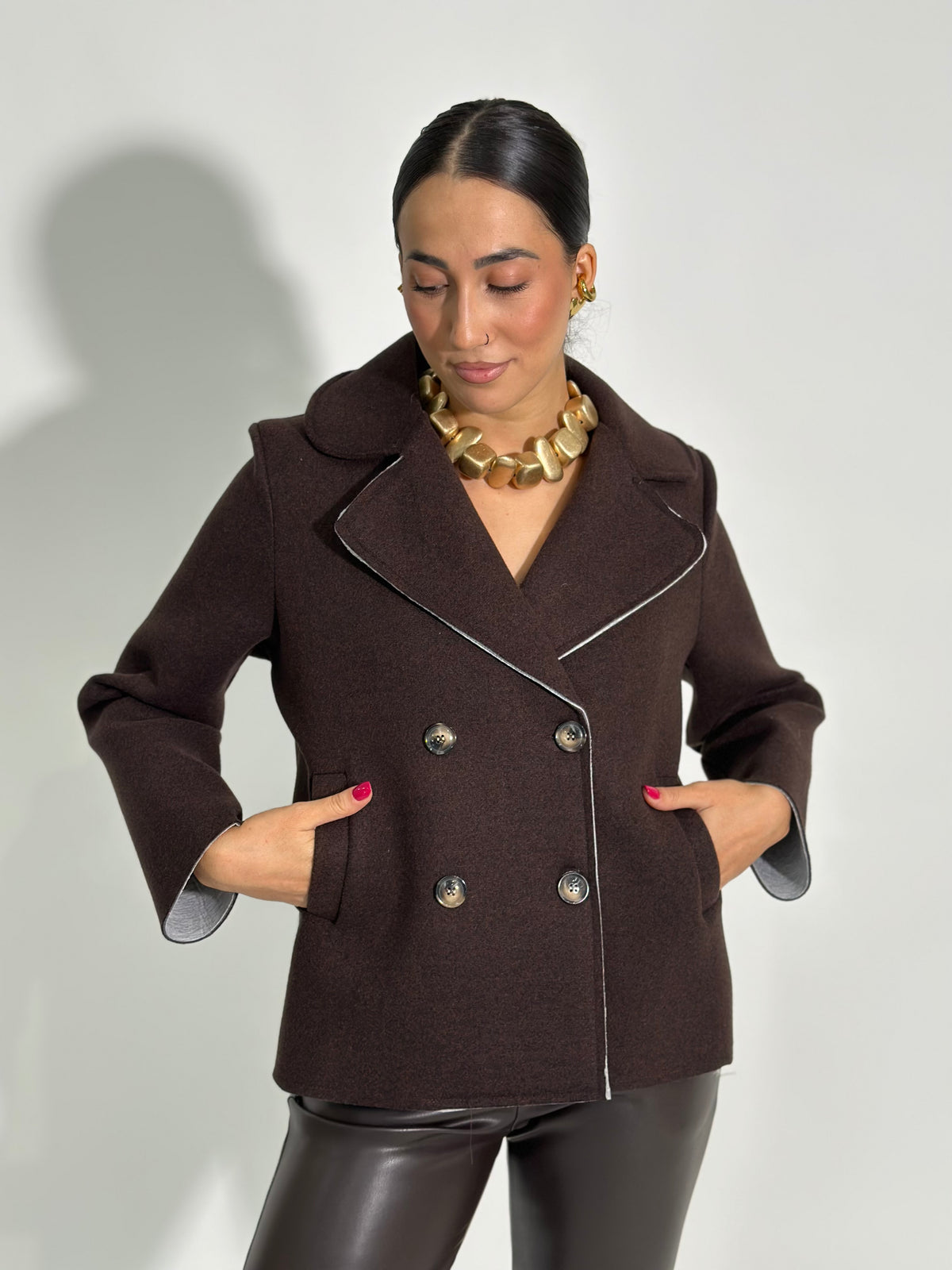 Giacca doppiopetto neoprene 25758