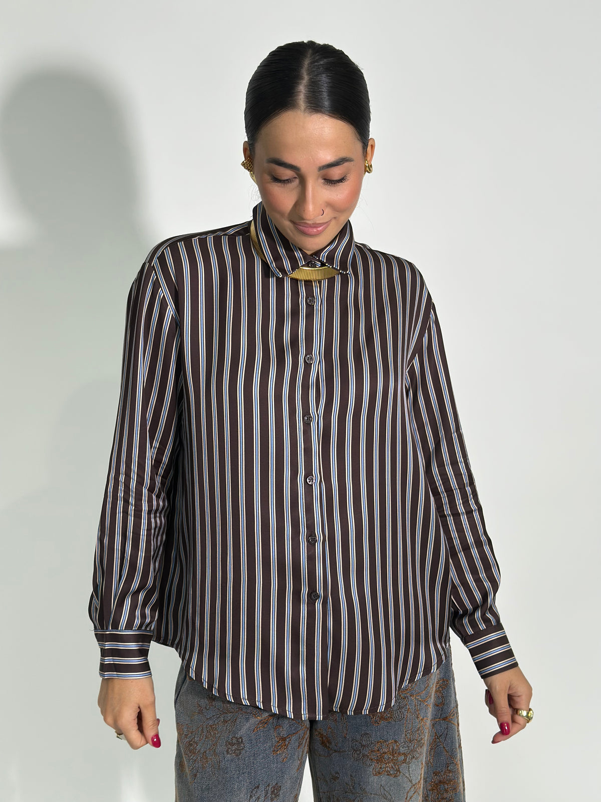 Camicia satin bastoncino 22040-B