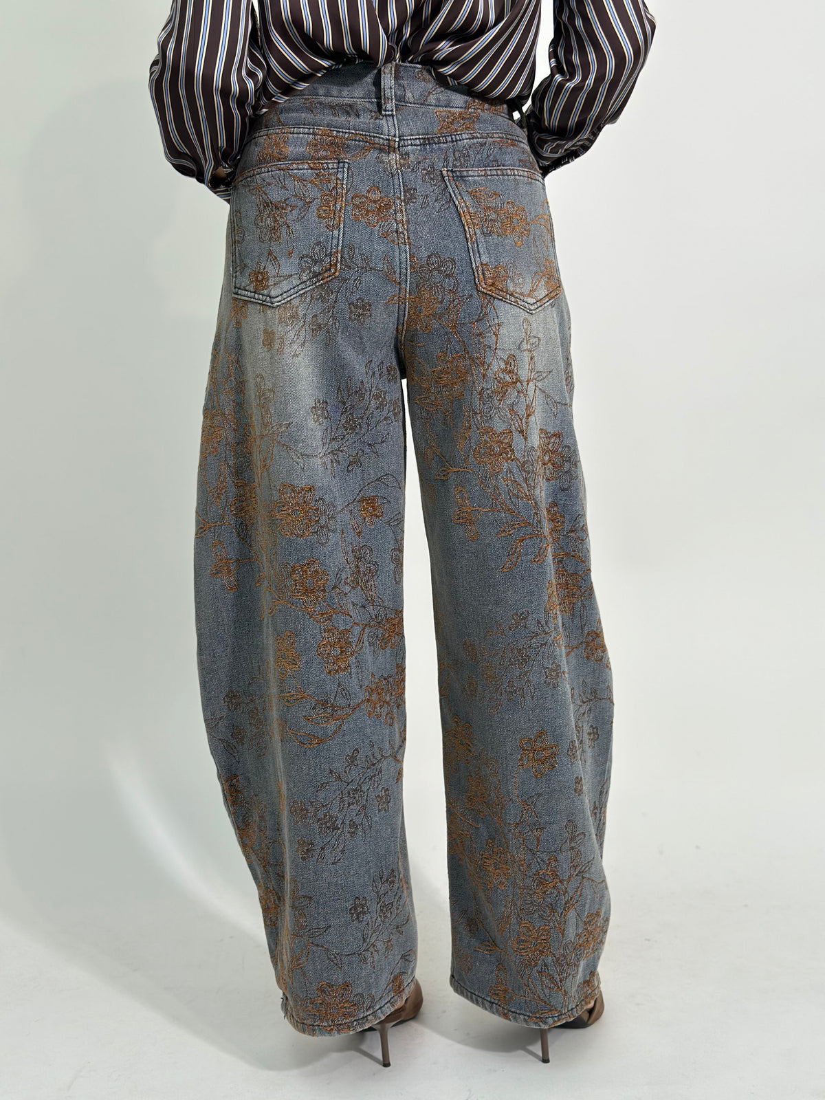 Jeans barrel floccato 994 CAMMELLO