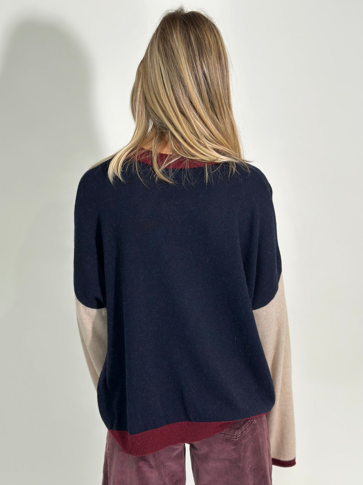 Cashmere blend tricolore 16091 BLU