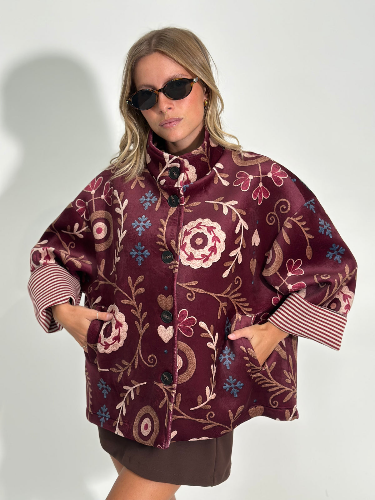 Giacca velluto neoprene 29177 BORDO'