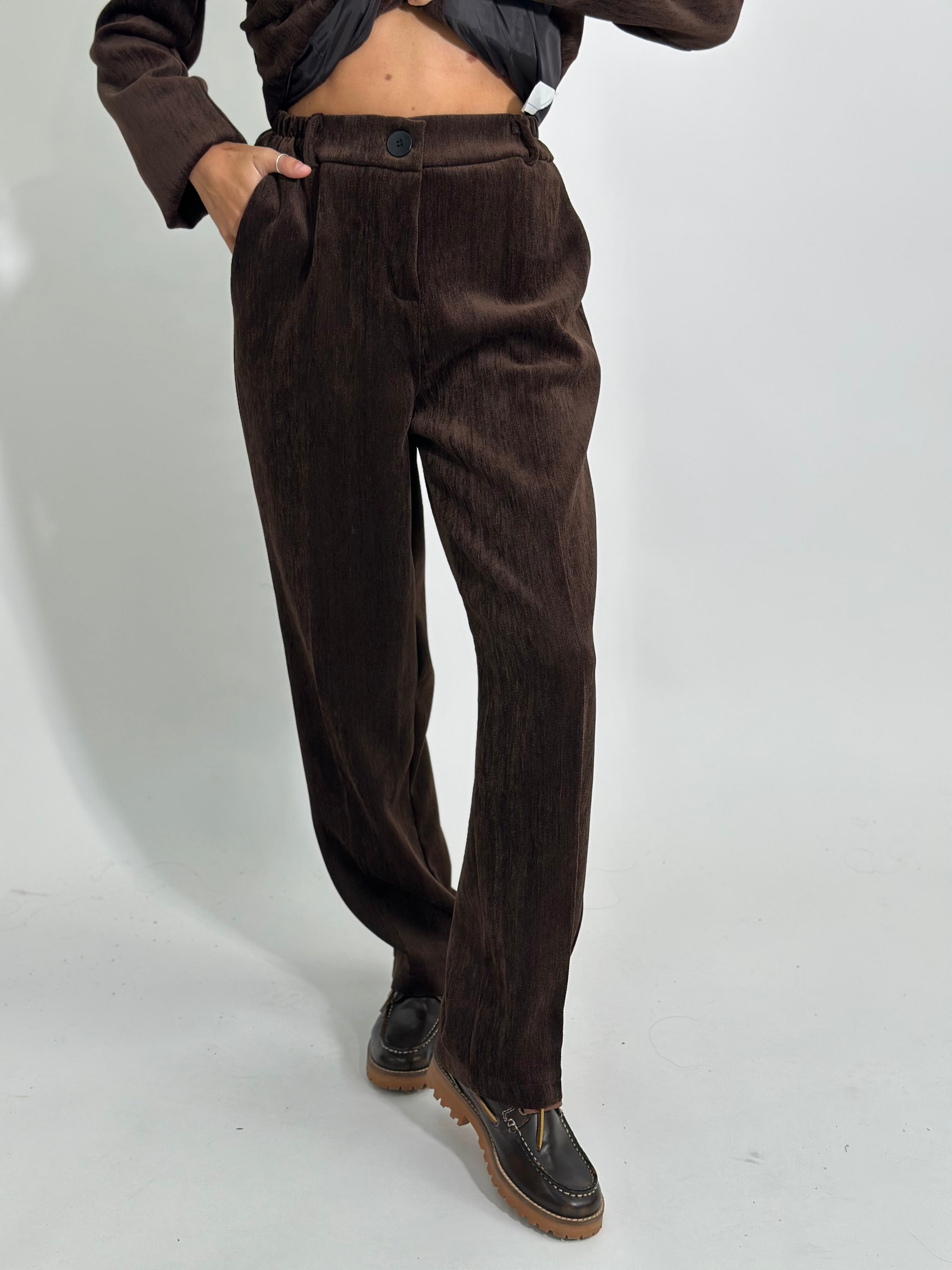 Pantalone velour 5188 MARRONE