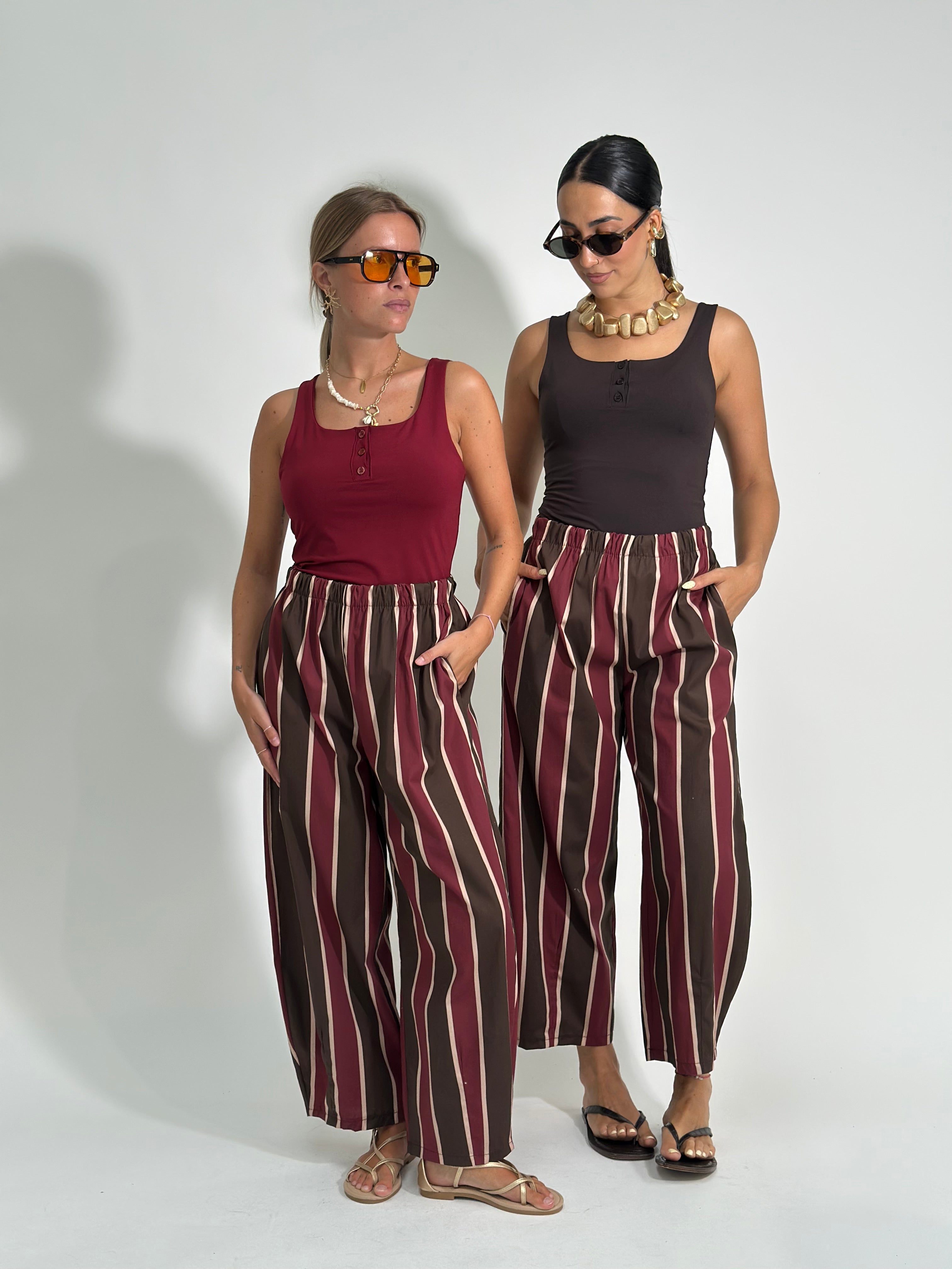 Pantalone riga 67625 BURGUNDY