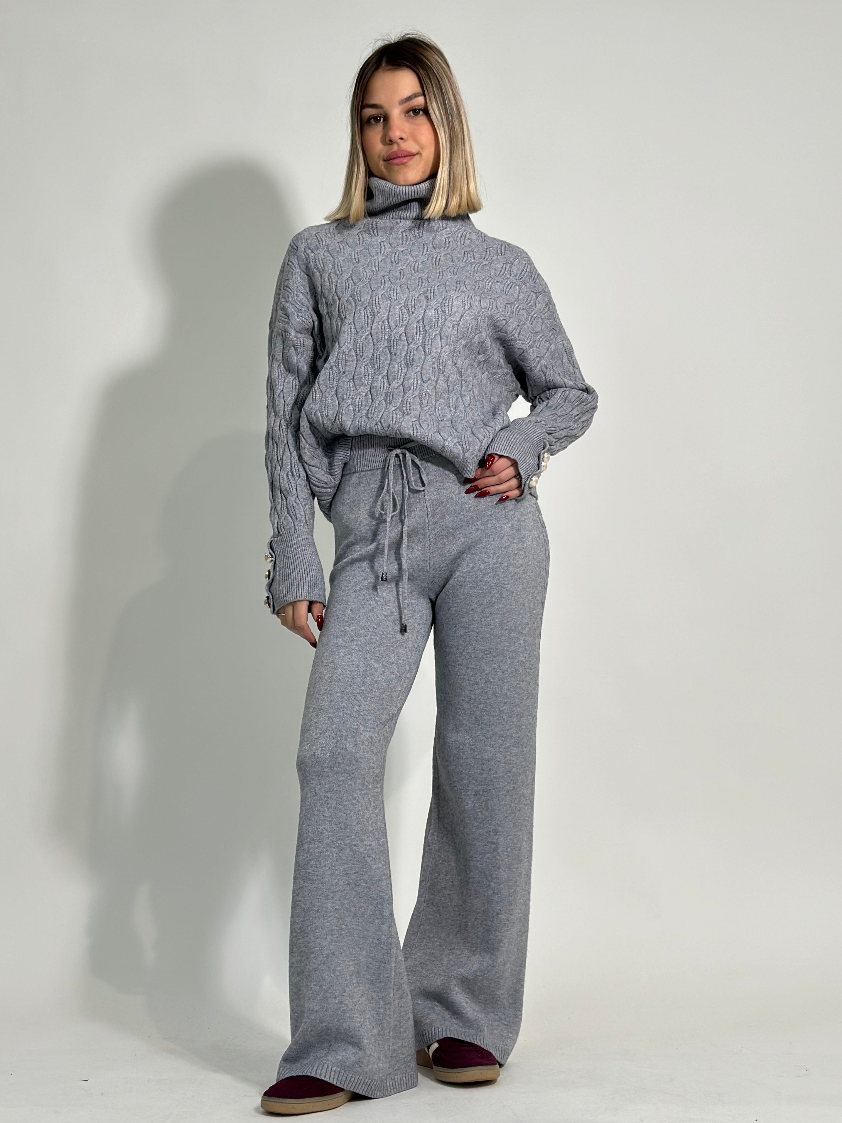 Completo trecce bottoni C648