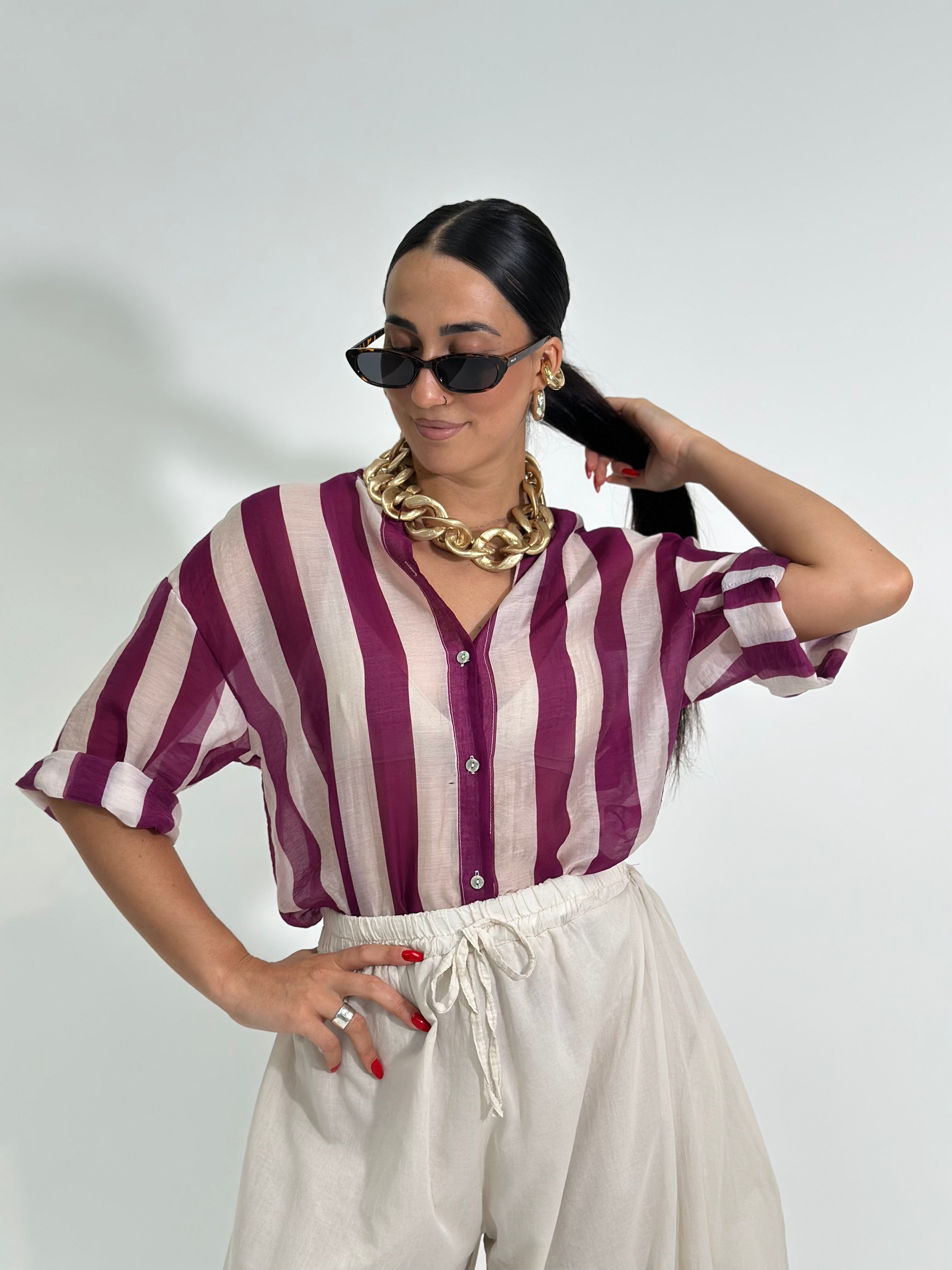 Camicia mood 2907 MELANZANA