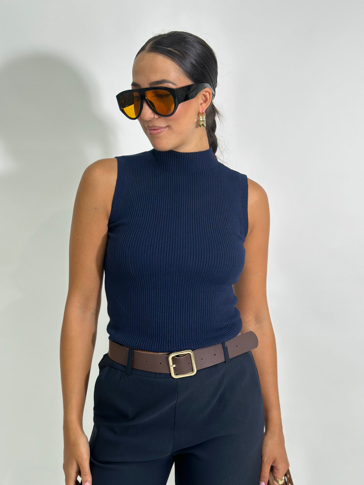 Maglia smanicata costina 5299